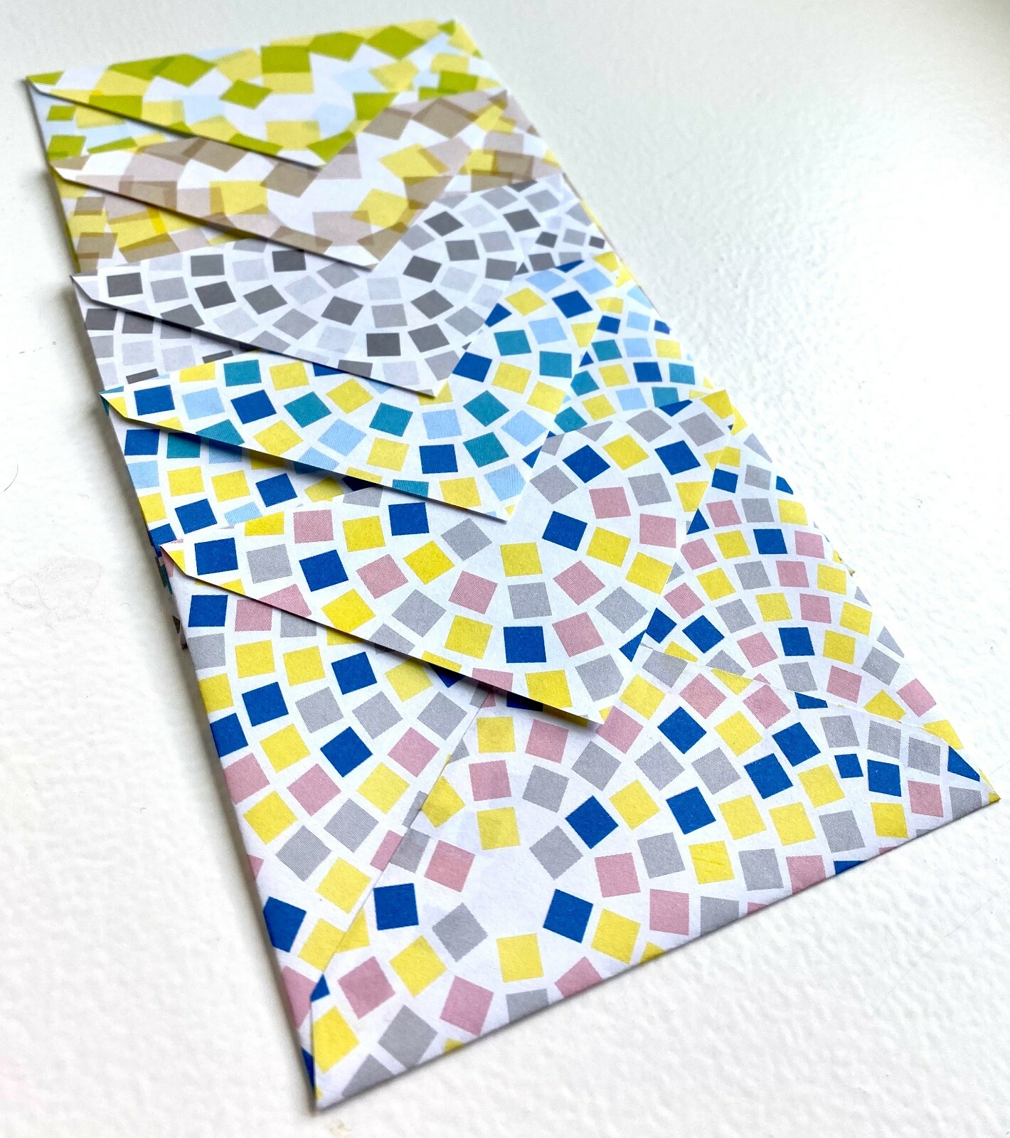 Squares Geometric Mini Envelopes, Gift Card Holder, Flowers Love Thank you Notes