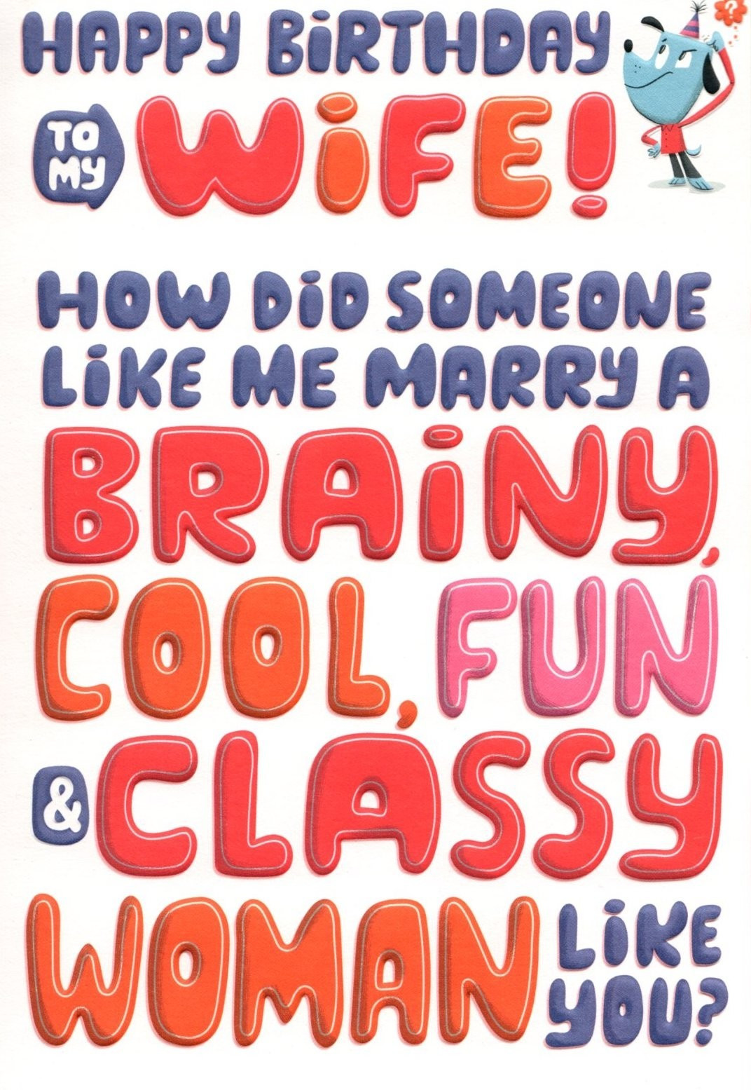 Funny Happy Birthday Classy Smart Fun Wife Lucky Luck Pop Up Hallmark Card