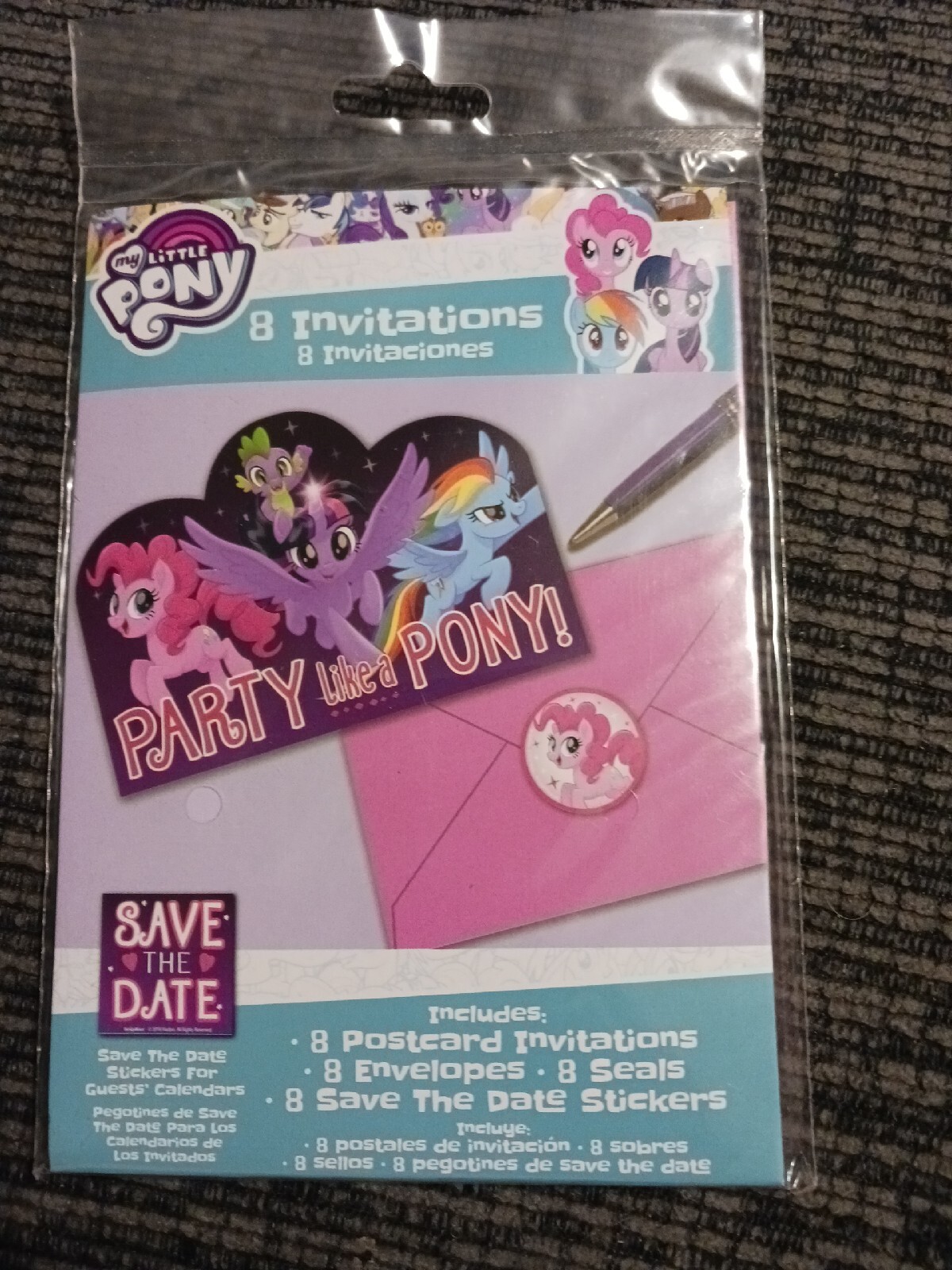 My Little Pony Eight Children’s Birthday Invitations With Stickers And Envelopes