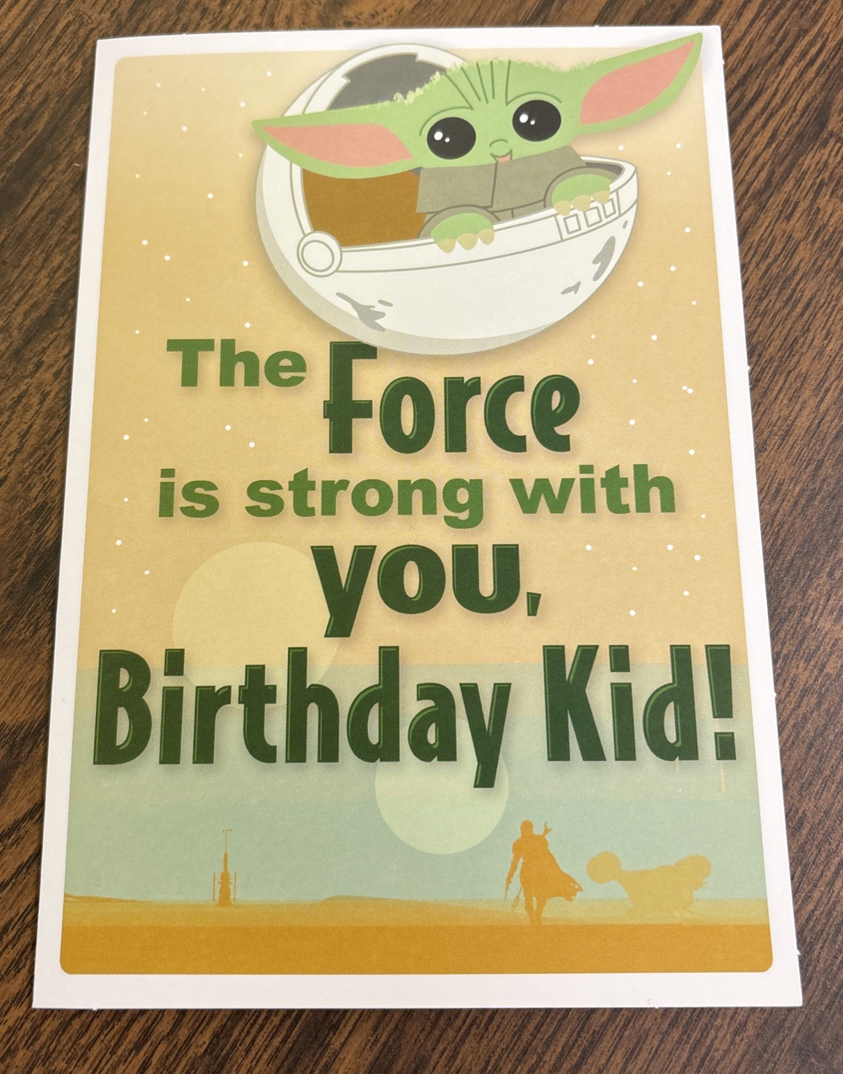 Birthday Star Wars The Mandalorian Disney 5”x7” Hallmark Greeting Card