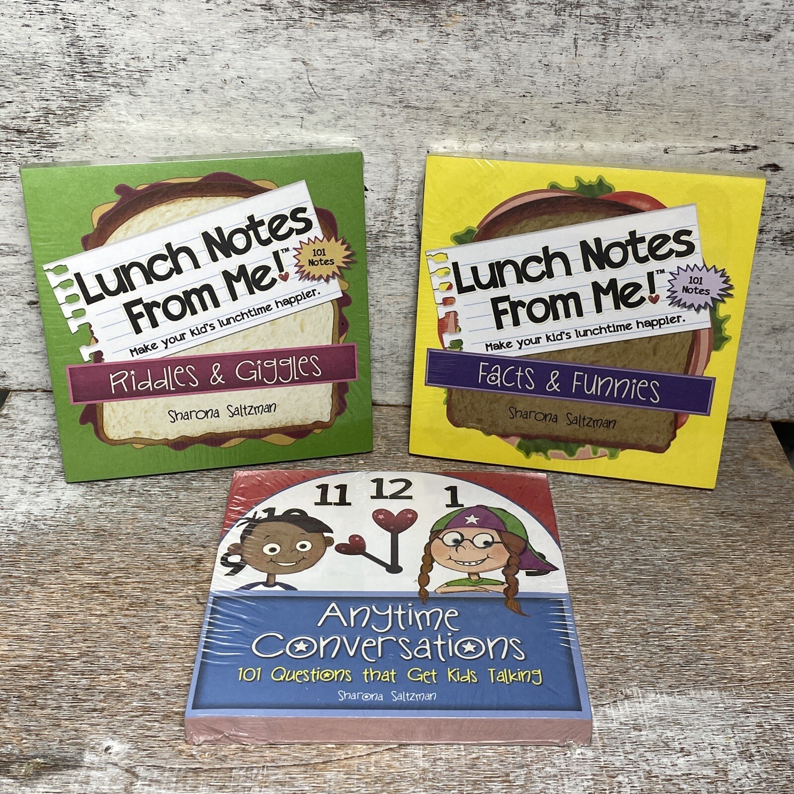 Lot Of 3 Lunch Notes: Riddles & Giggles, Anytime Conversation, Facts & Funnies