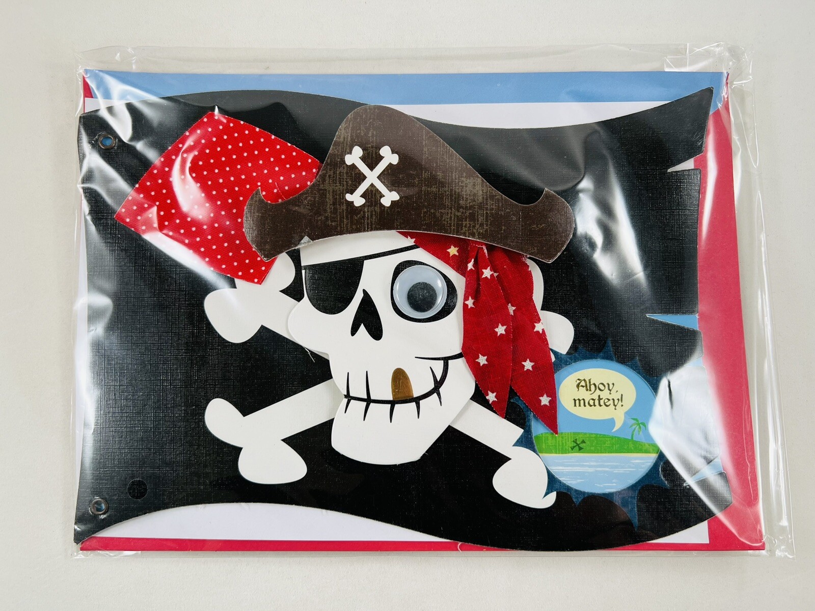 Birthday Pirate Flag 3D Paper Magic Group Greeting Card 7.75″ x 5.5″