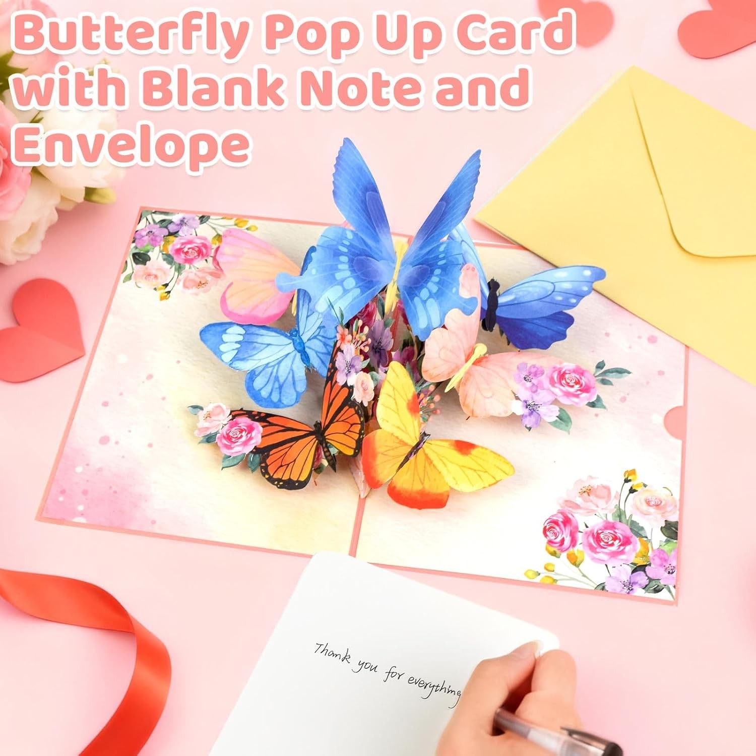 3D Pop Up Adult Butterfly Birthday Surprise Greeting Cards for Women Gift Idea