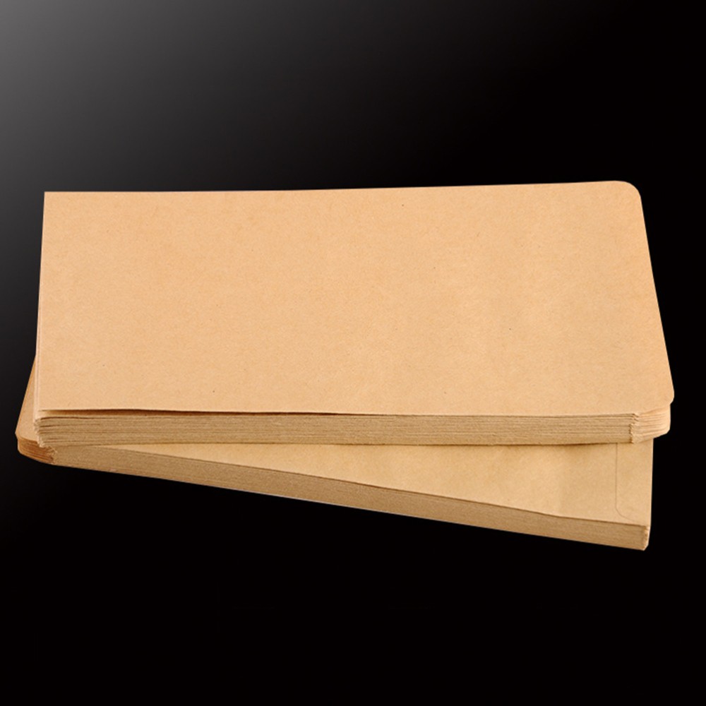 100Pcs Kraft Paper Envelopes for Cards Calligraphy Drawing Reusable Light Brown