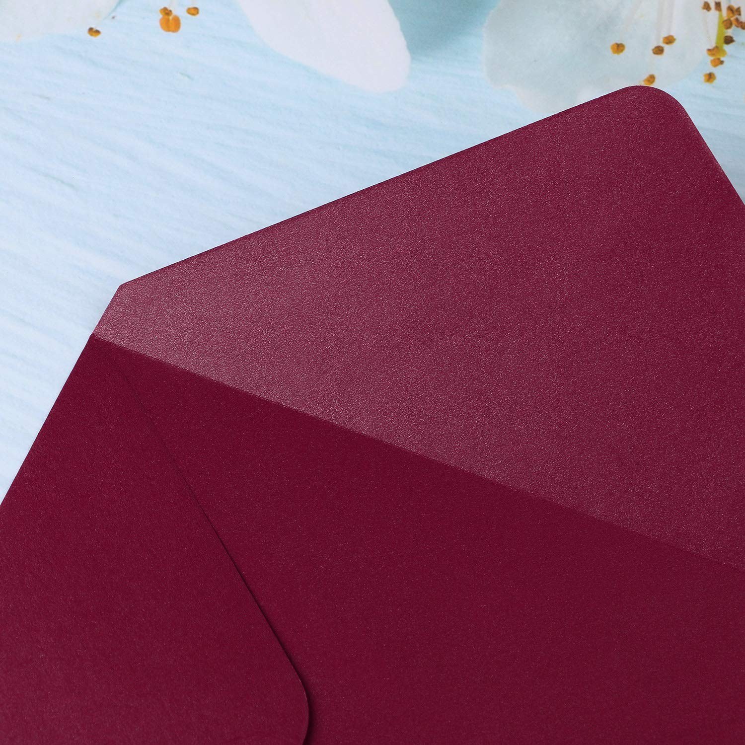 50 PCS/Pack A7 Envelopes 5.25 x 7.5” Shiny Burgundy Envelopes 5×7 envelopes