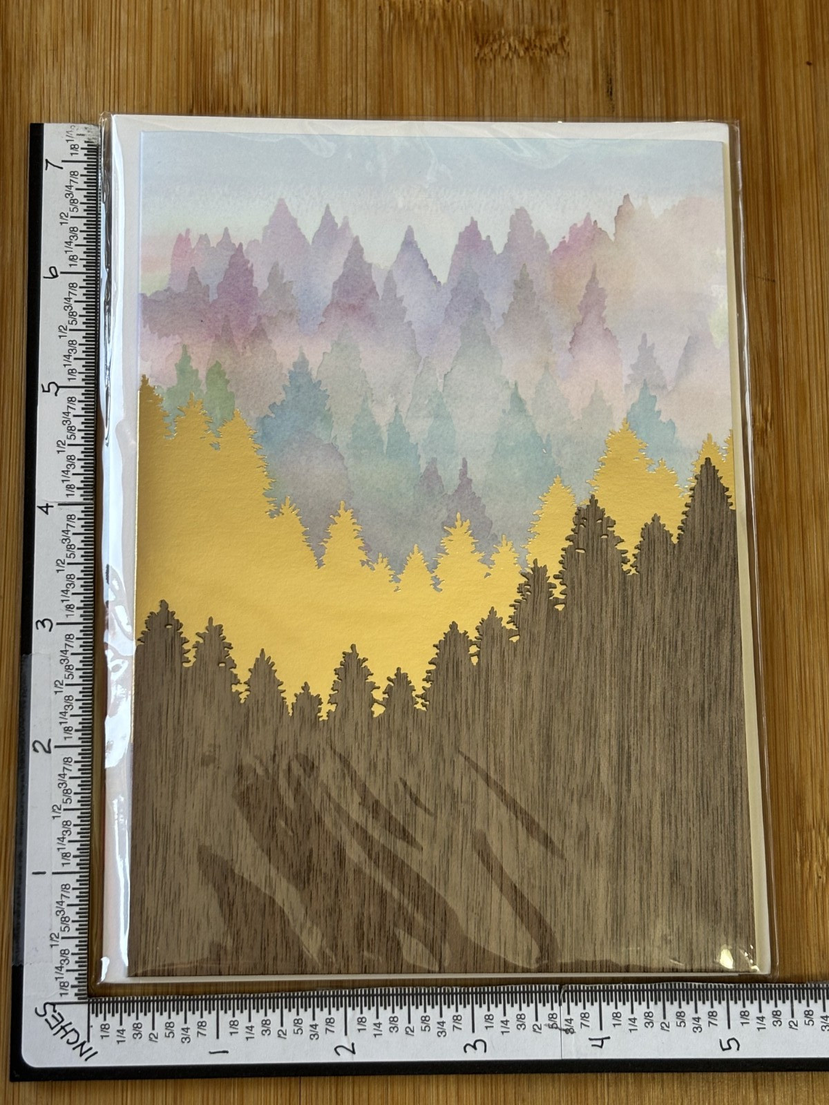Papyrus Greeting Card Note BLANK All Occasion Birthday Forest Wood Cutout Forest