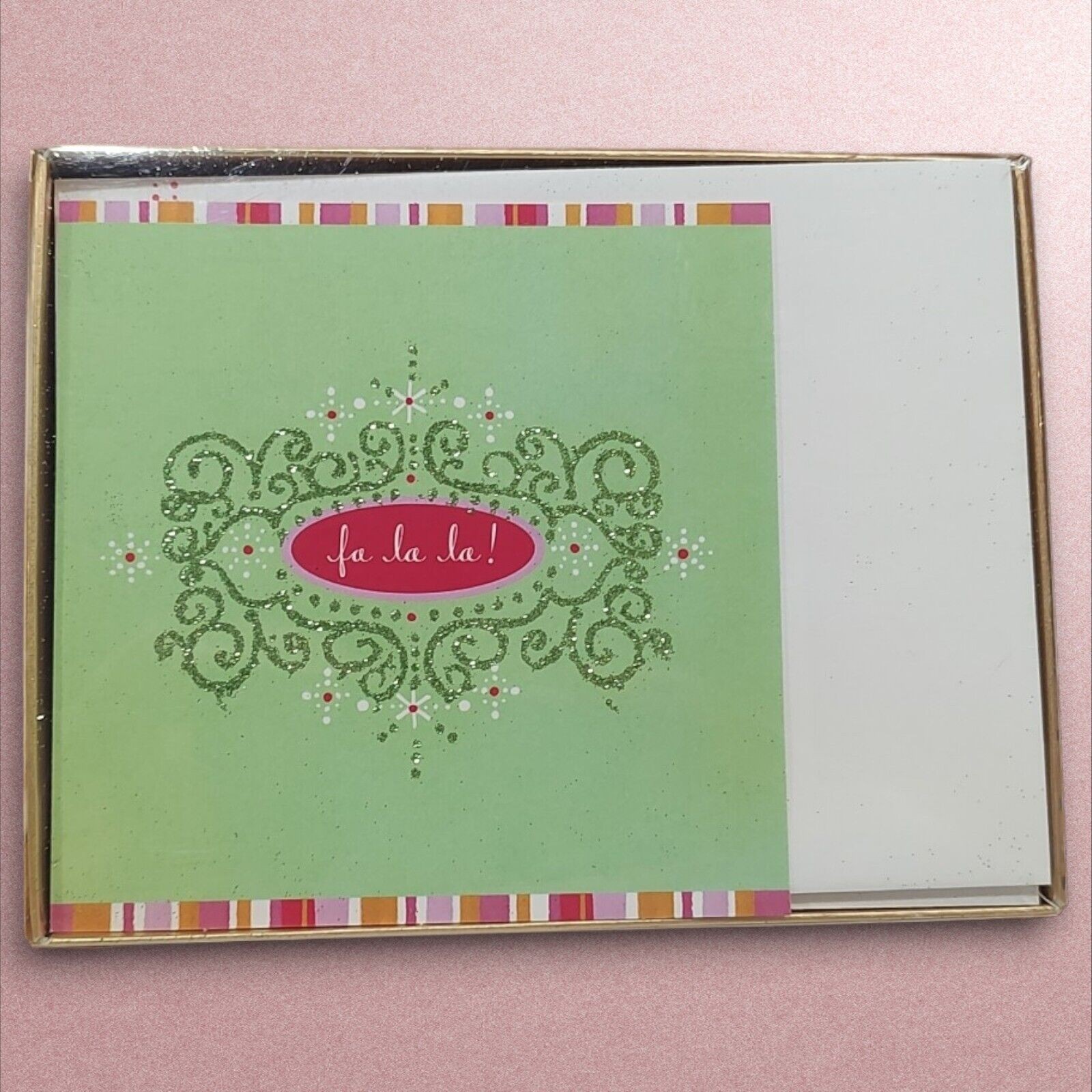 Vintage Hallmark Contemporary Christmas Glitter Greeting Cards Fa La La 18 Cards