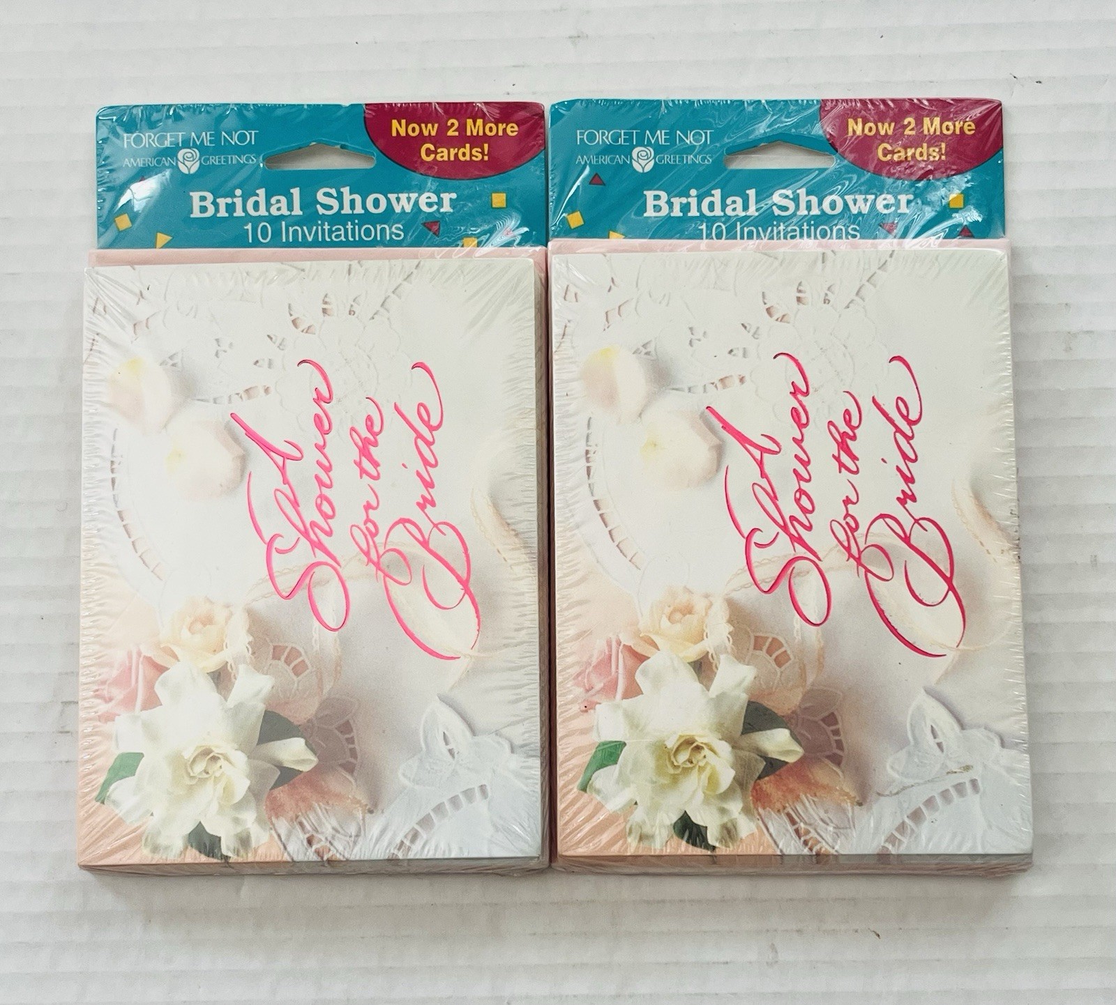 2 Packs American Greeting Bridal Shower Invitations Pink White Floral 20 Cards