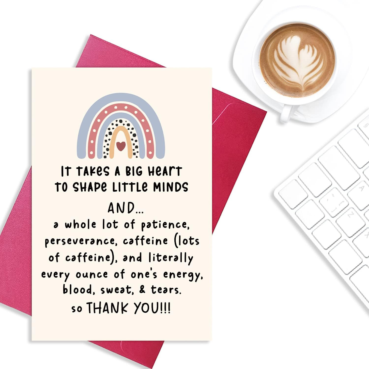 Thank You Teacher Card, Appreciation Greeting Cards for Teachers, It Takes a Big