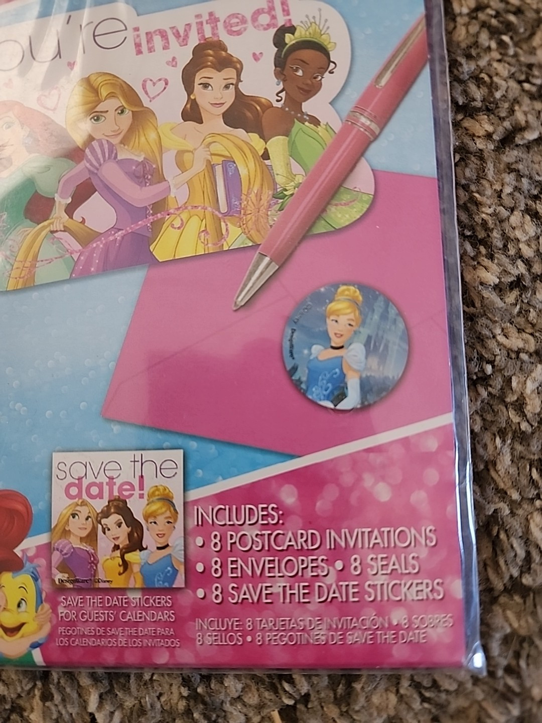 Disney Princess Dream Big Postcard Invitations Birthday Party Supplies 8 Cards