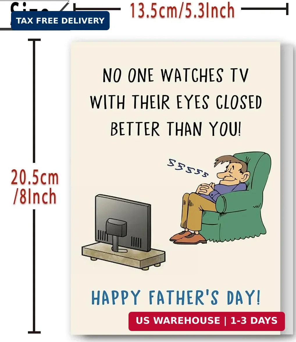 Funny Father’s Day Card for Dad Grandpa, Humorous Fathers Day Gift from Daughter