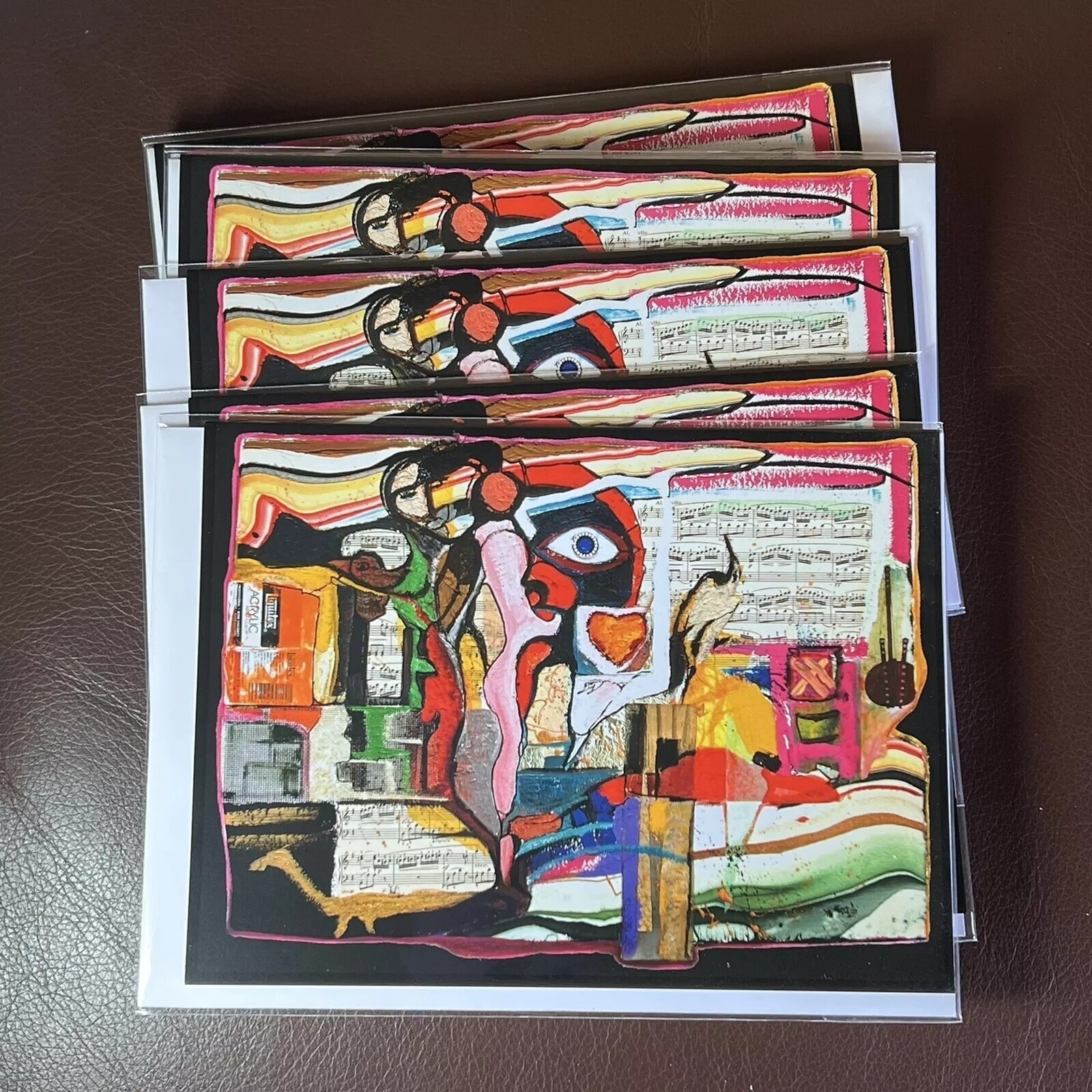 10 Fadila Thompson In Bwtween The Notes Blank Post Cards Envelope Art Abstract