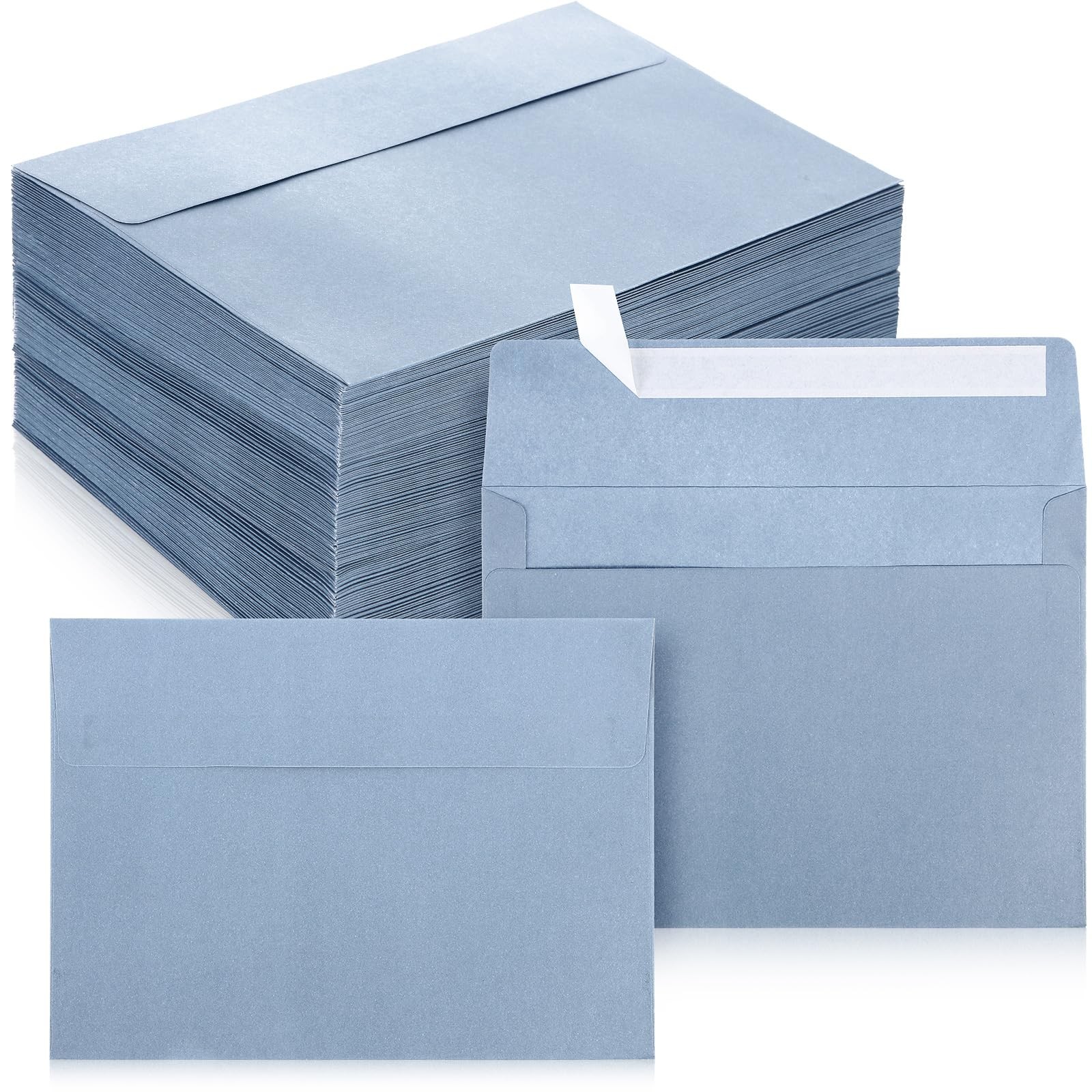 200 PCS Dusty Blue Invitation Envelopes Peel Stick 120GSM A7 5.25×7.25 Inch