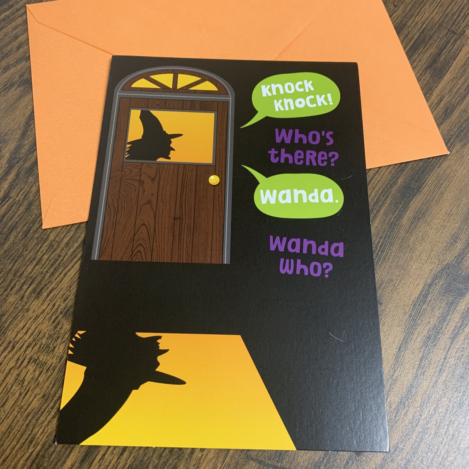 Happy Halloween Knock Knock Funny Who’s There 5”x7” Hallmark Greeting Card