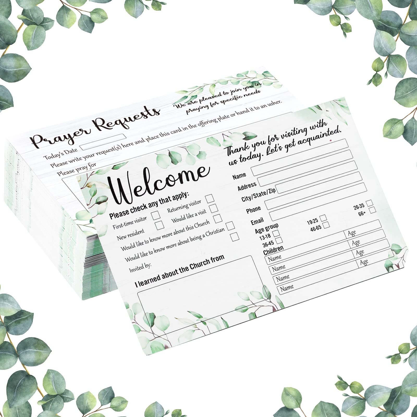 180 Pack 3×5 Inch Church Visitor Cards Prayer Request Welcome Cards for Church