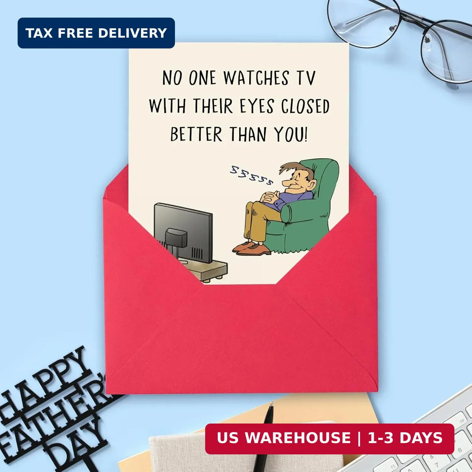 Funny Father’s Day Card for Dad Grandpa, Humorous Fathers Day Gift from Daughter