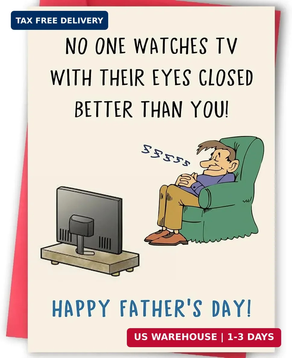 Funny Father’s Day Card for Dad Grandpa, Humorous Fathers Day Gift from Daughter