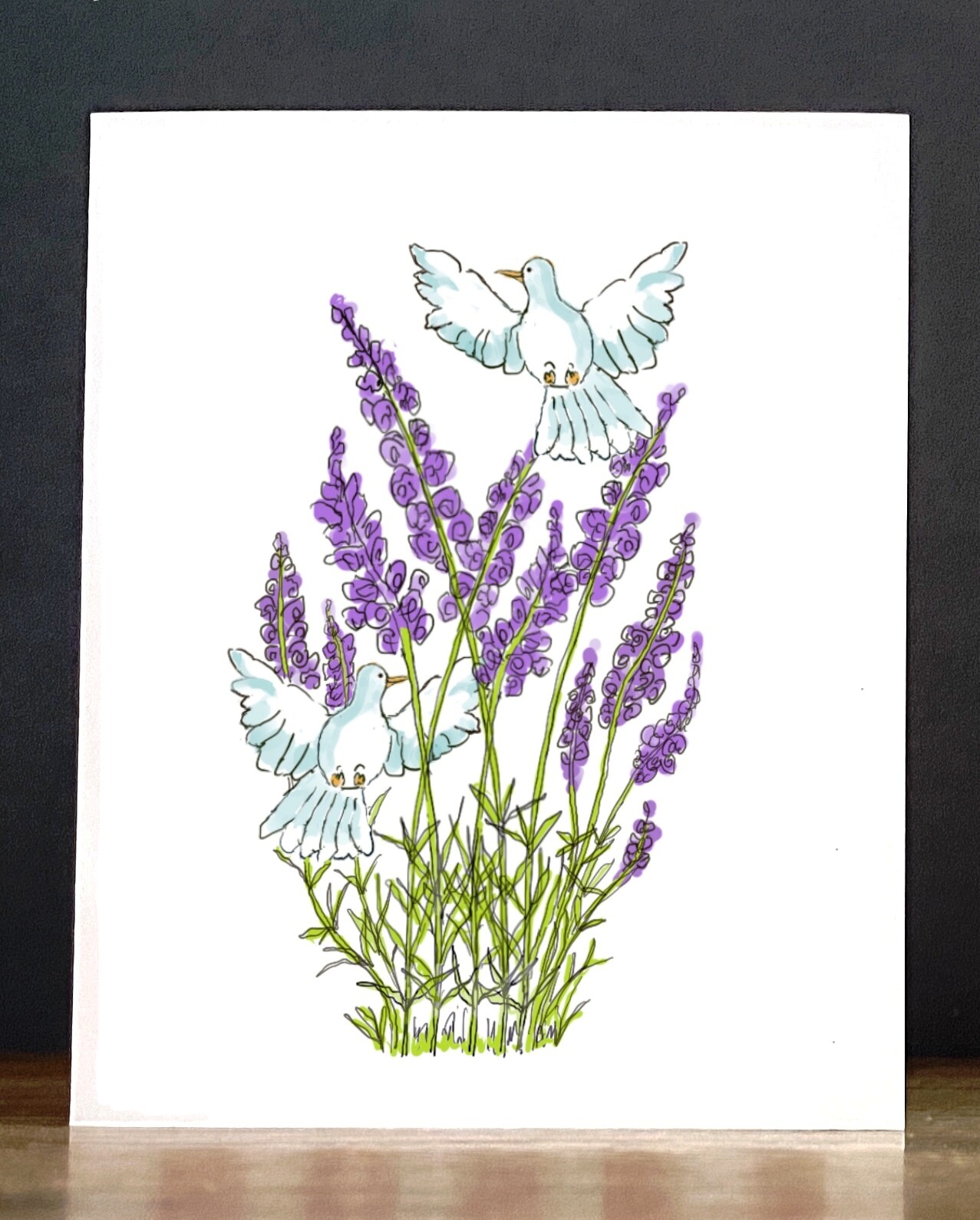 Condolence Card: Lavender and Doves