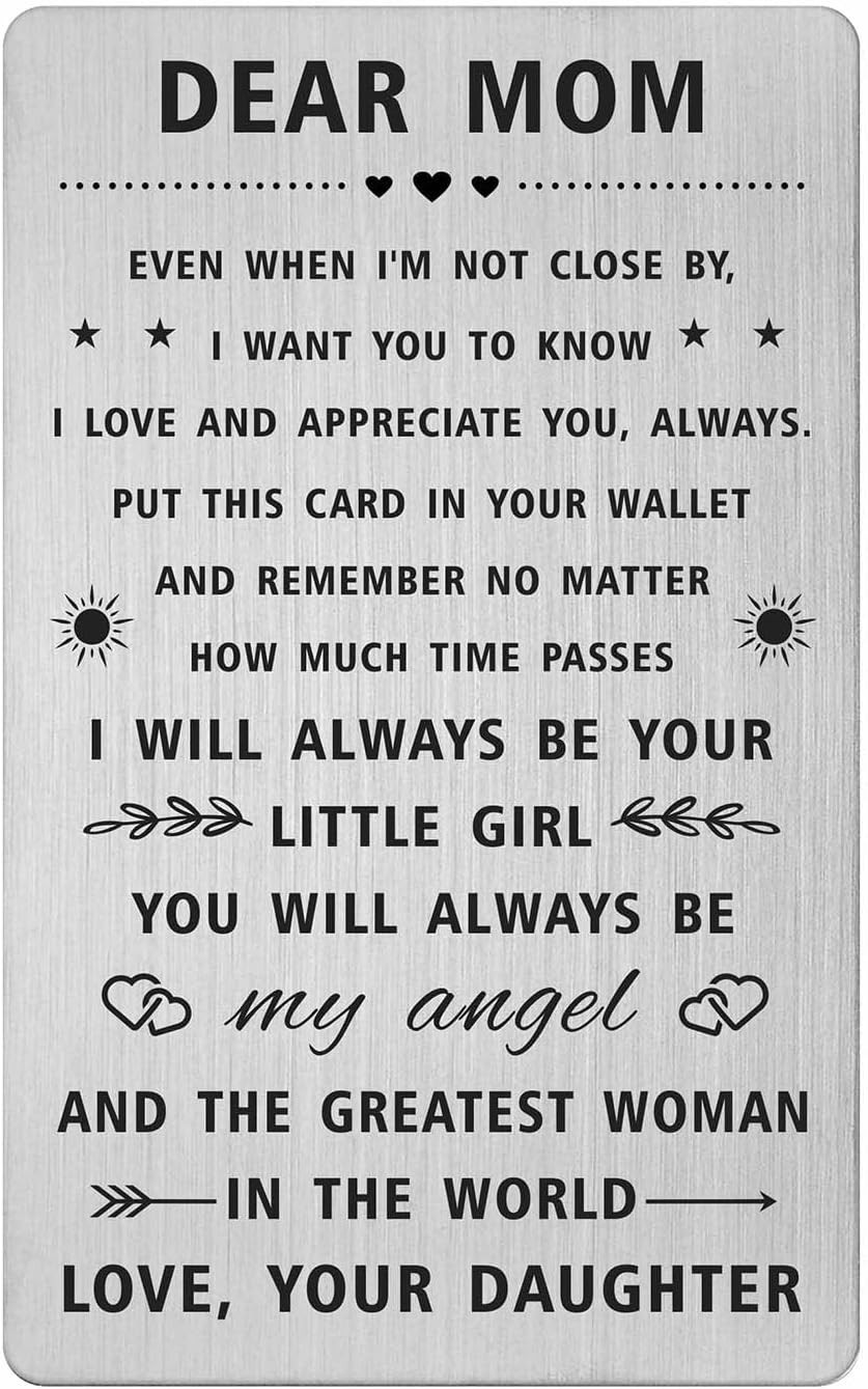 Mom Gifts for Women, Happy Mothers Day Card from Daughter, Long Distance Gift…