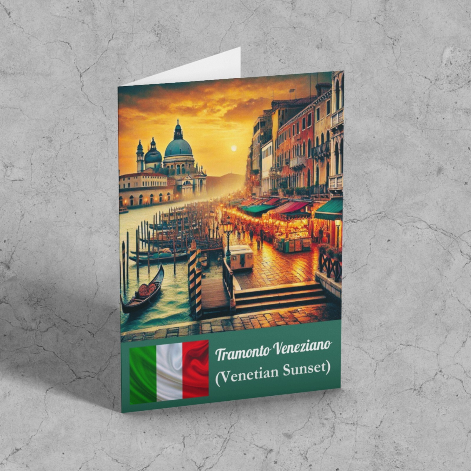 Tramonto Veneziano Venetian Sunset Sky Europe Vacation Travel Greeting Card 5×7