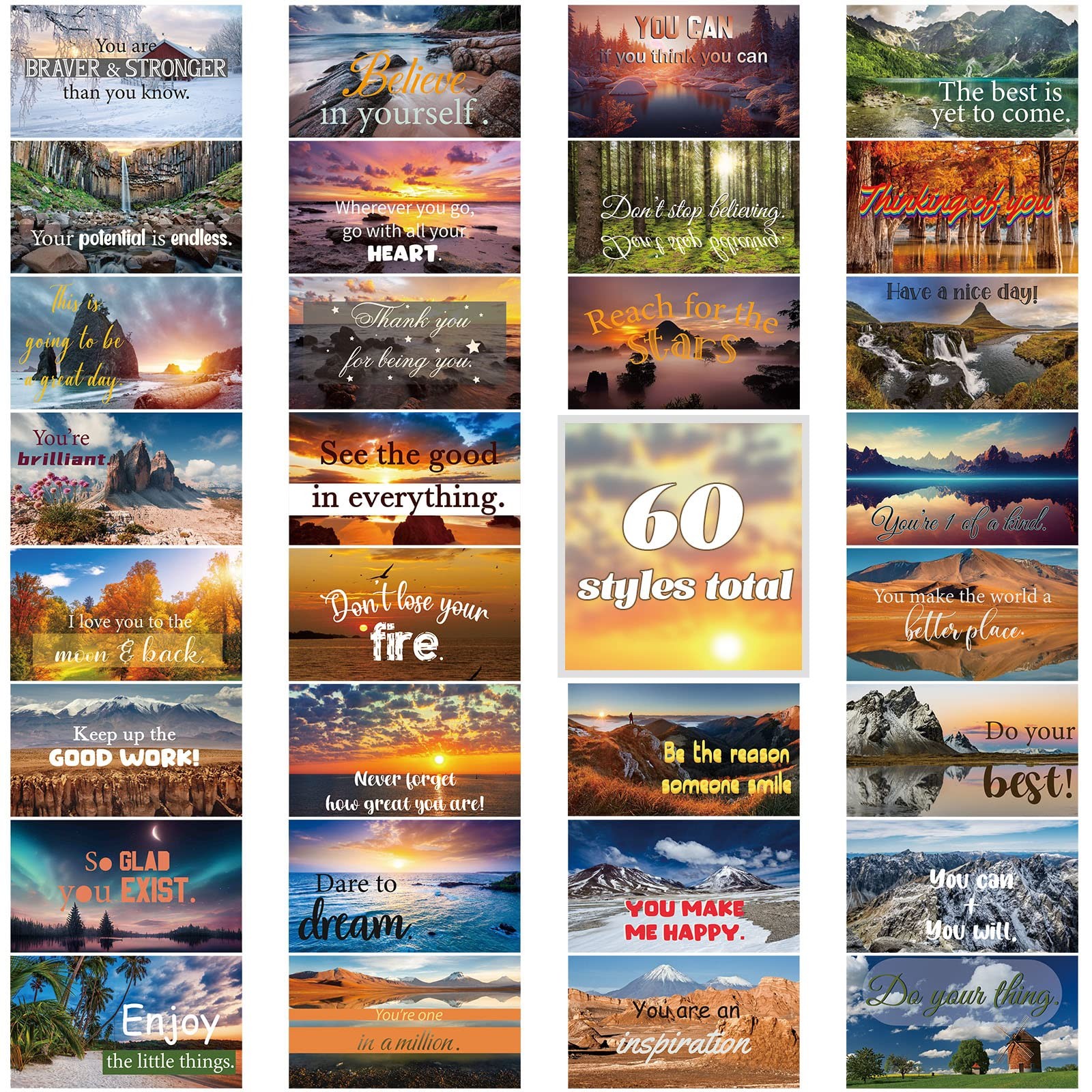 Jinei 300 Inspirational Affirmation Cards Positive 3.5 x 2 inches, multicolor