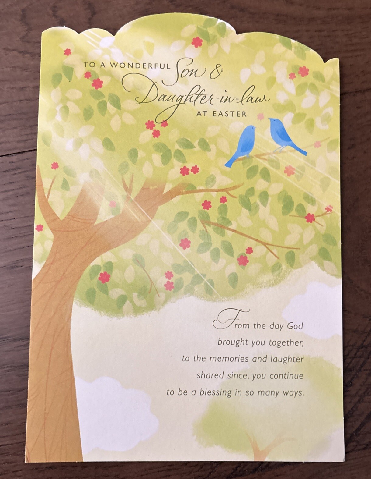 Easter Son & Daughter In Law – Love & Blessings 5.5”x8” Religious Greeting Card