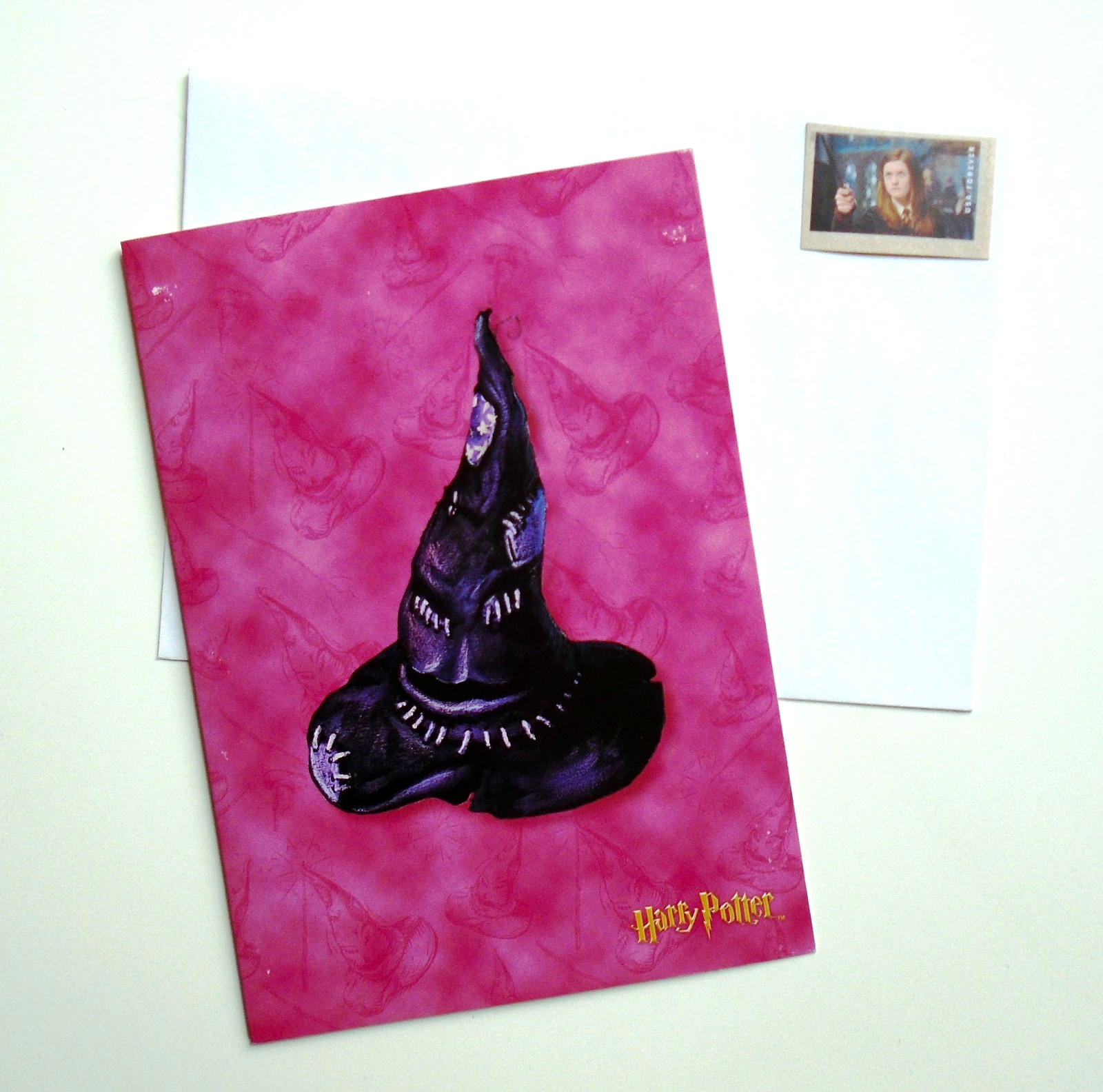 Harry Potter ‘Sorting Hat’ Blank Card Envelope & USPS Harry Potter Stamp Set