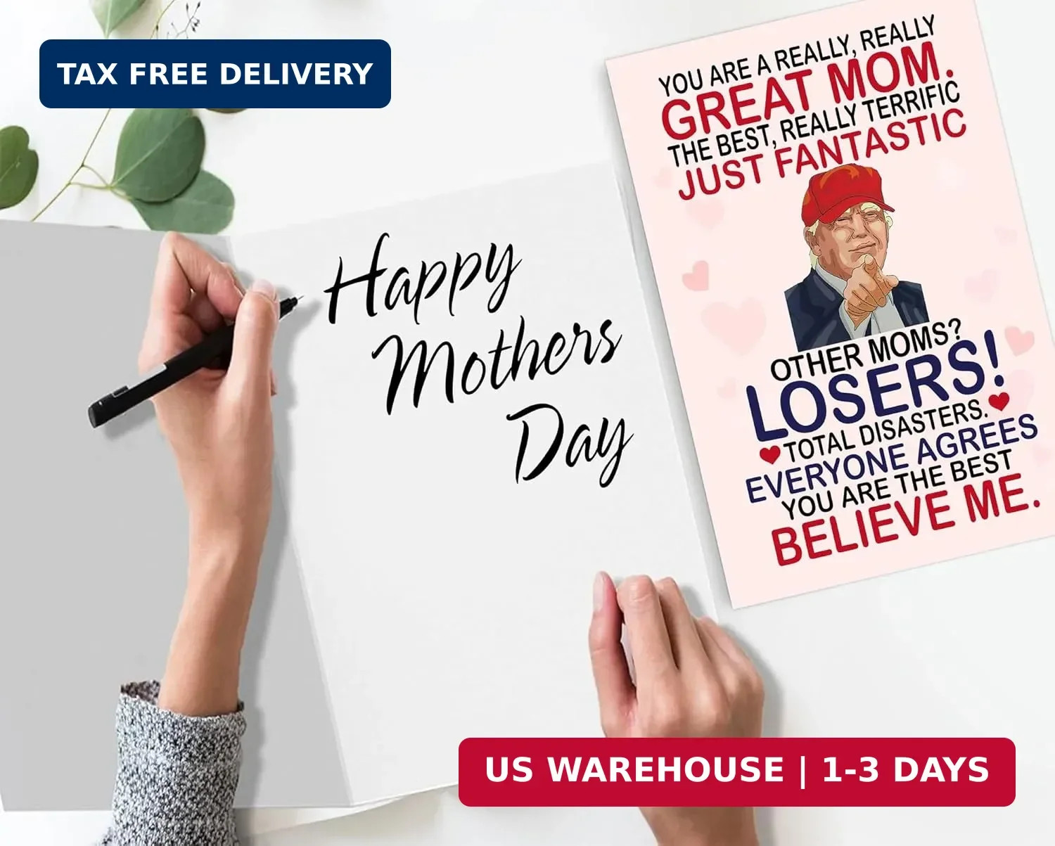 Mothers Day Card Funny Gifts for Mom, Wife from Daughter, Son, Kids, Husband on