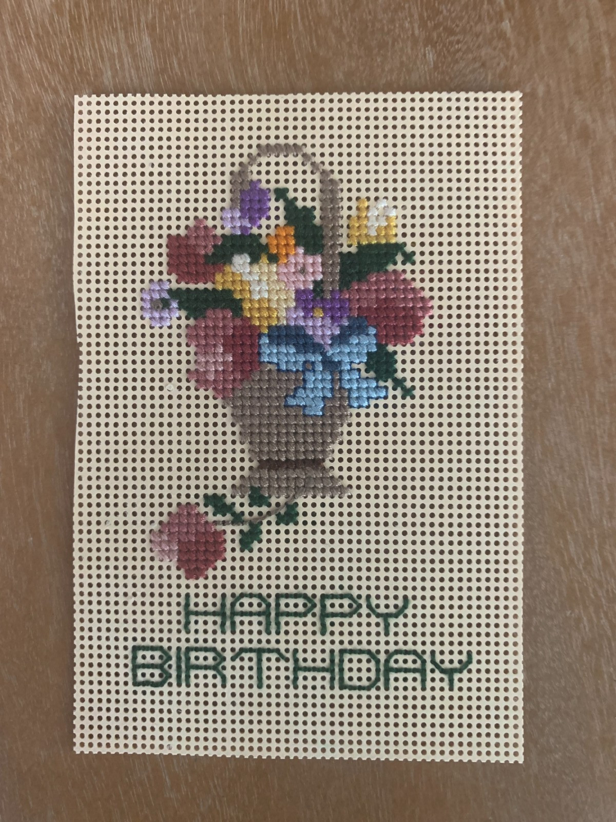 Happy Birthday Cross Stitched Birthday Announcement