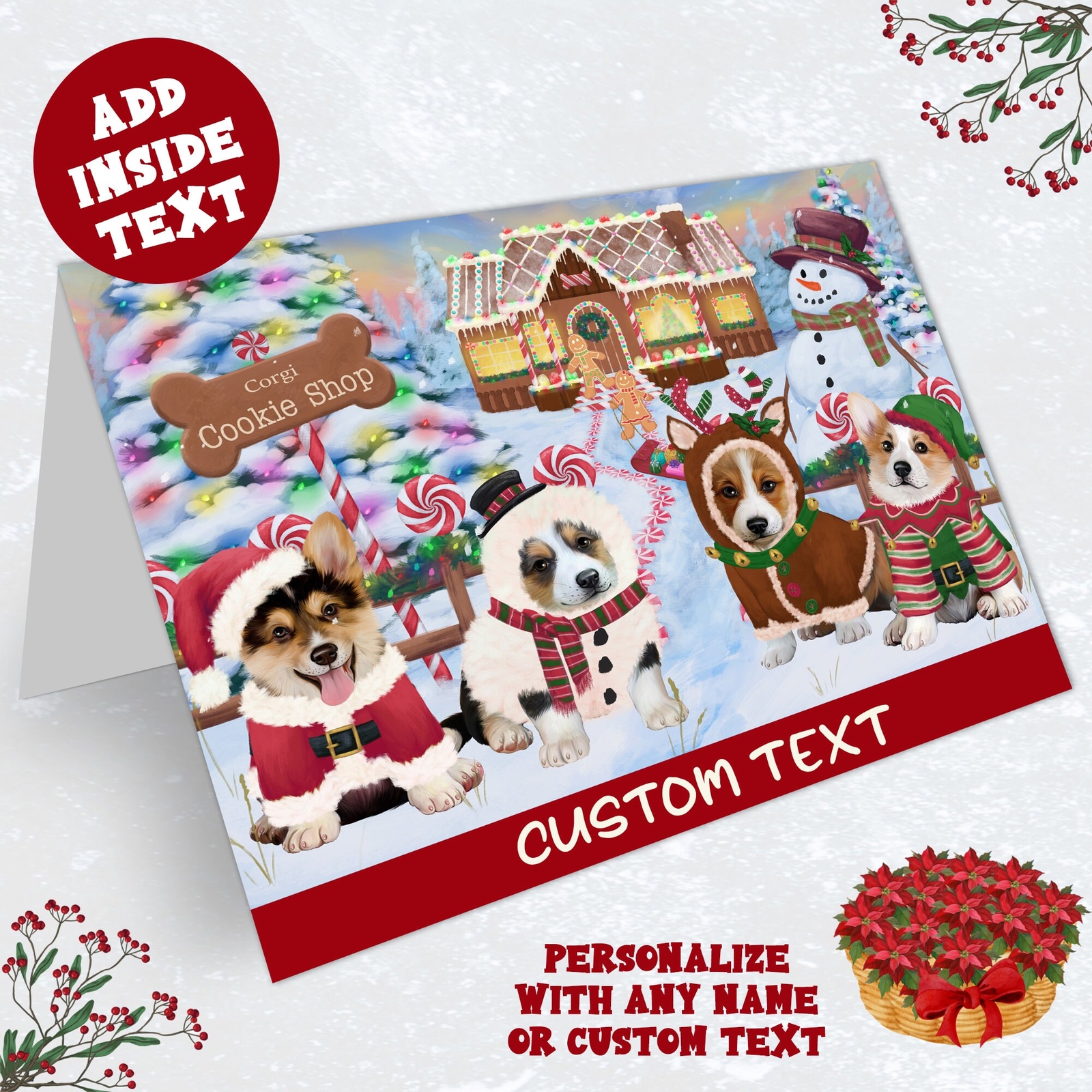 Corgi Dog Greeting Cards and Note Cards with Envelopes Christmas NWT