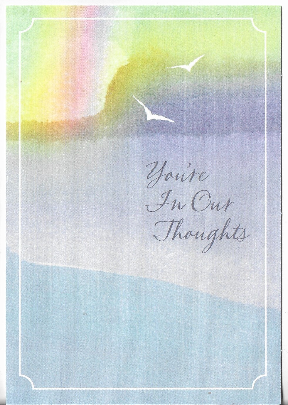 NEW Card apx 4.75×6.75 Sympathy – You’re In Our Thoughts – Rainbow Scene