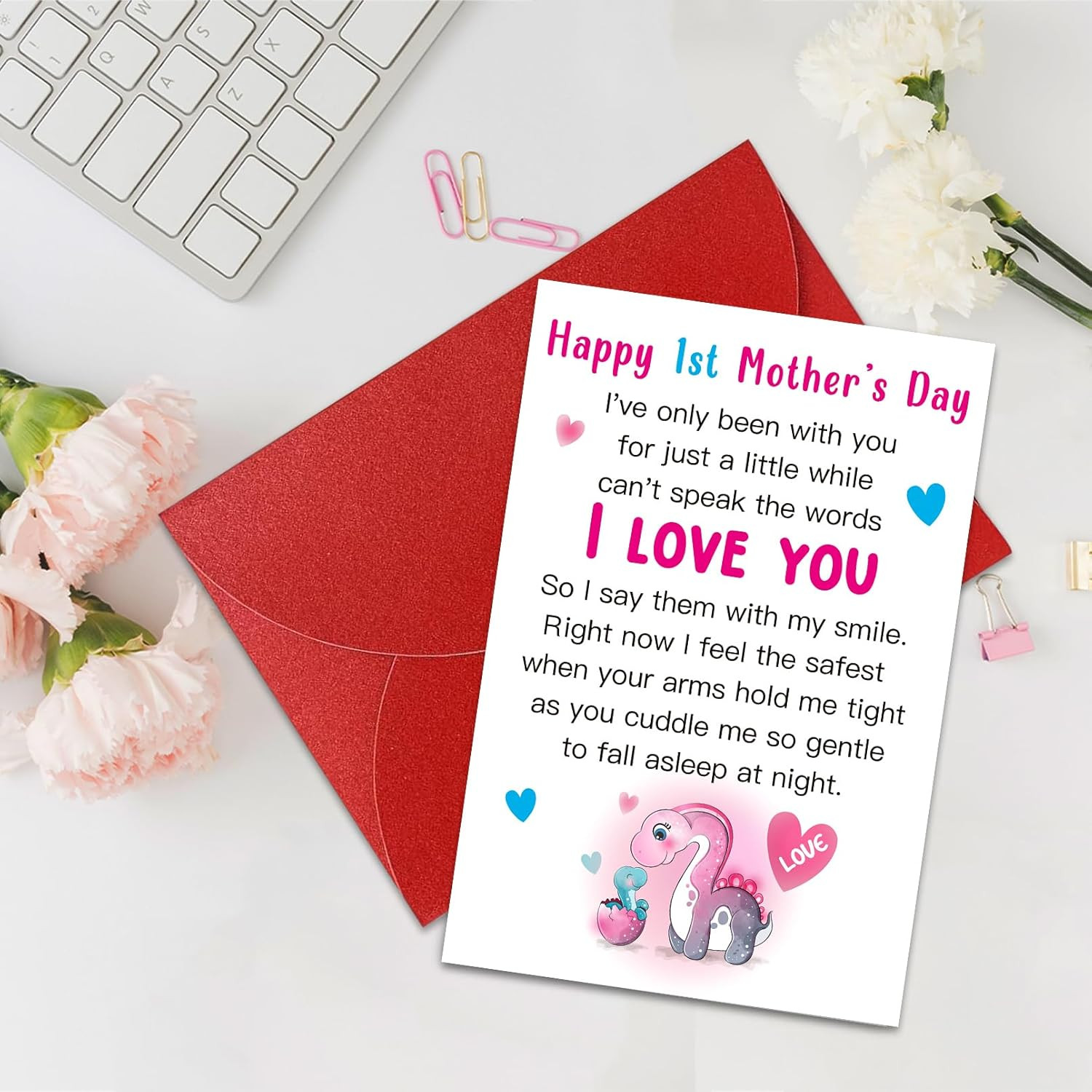 First Mother’s Day Card for New Moms – Thoughtful Gift from Baby with Envelope