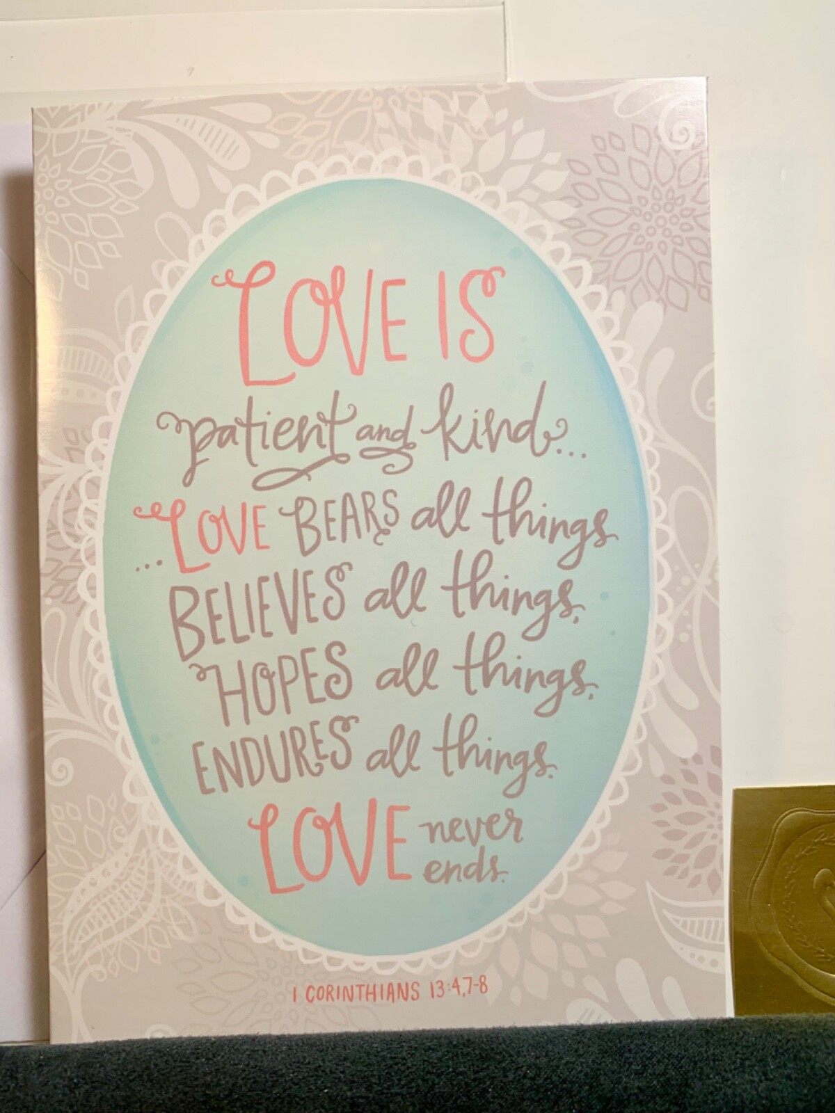 Wedding Congratulations Card! Love is Patient and Kind… Beautiful!