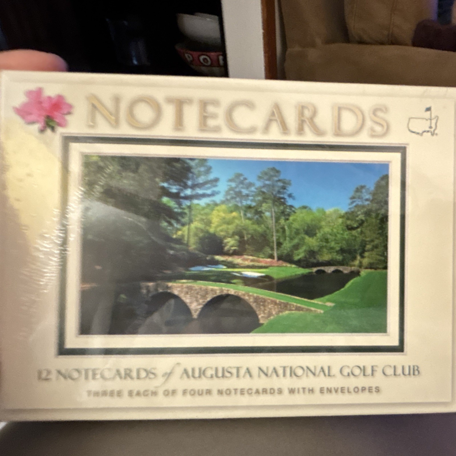 Augusta National Golf Club Notecards 12 Set Four Designs Multicolor Golf Flat