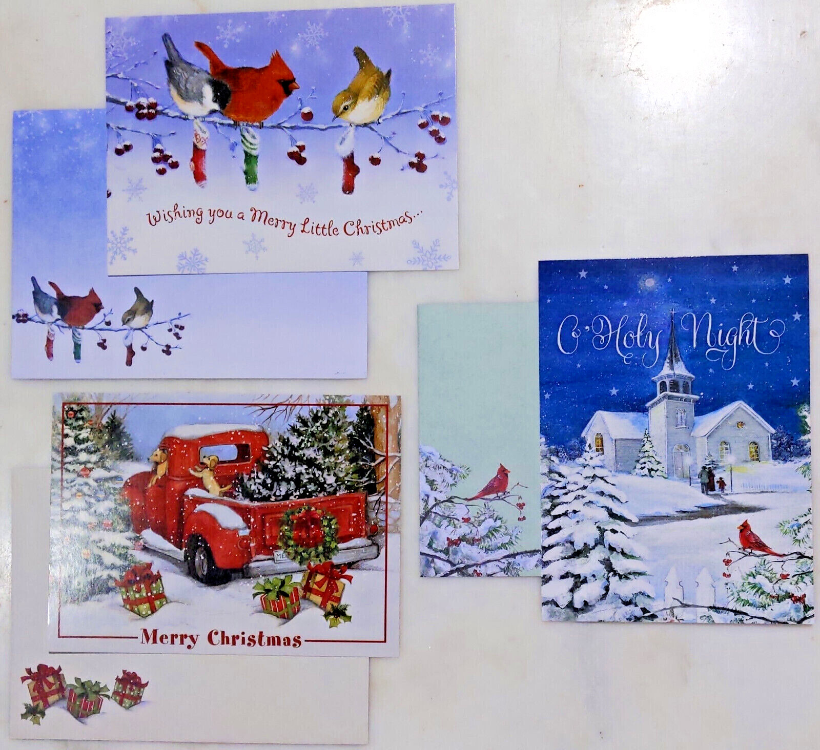 Set of 3 Illustrated Christmas Cards w Matching Envelopes, unbranded, secular