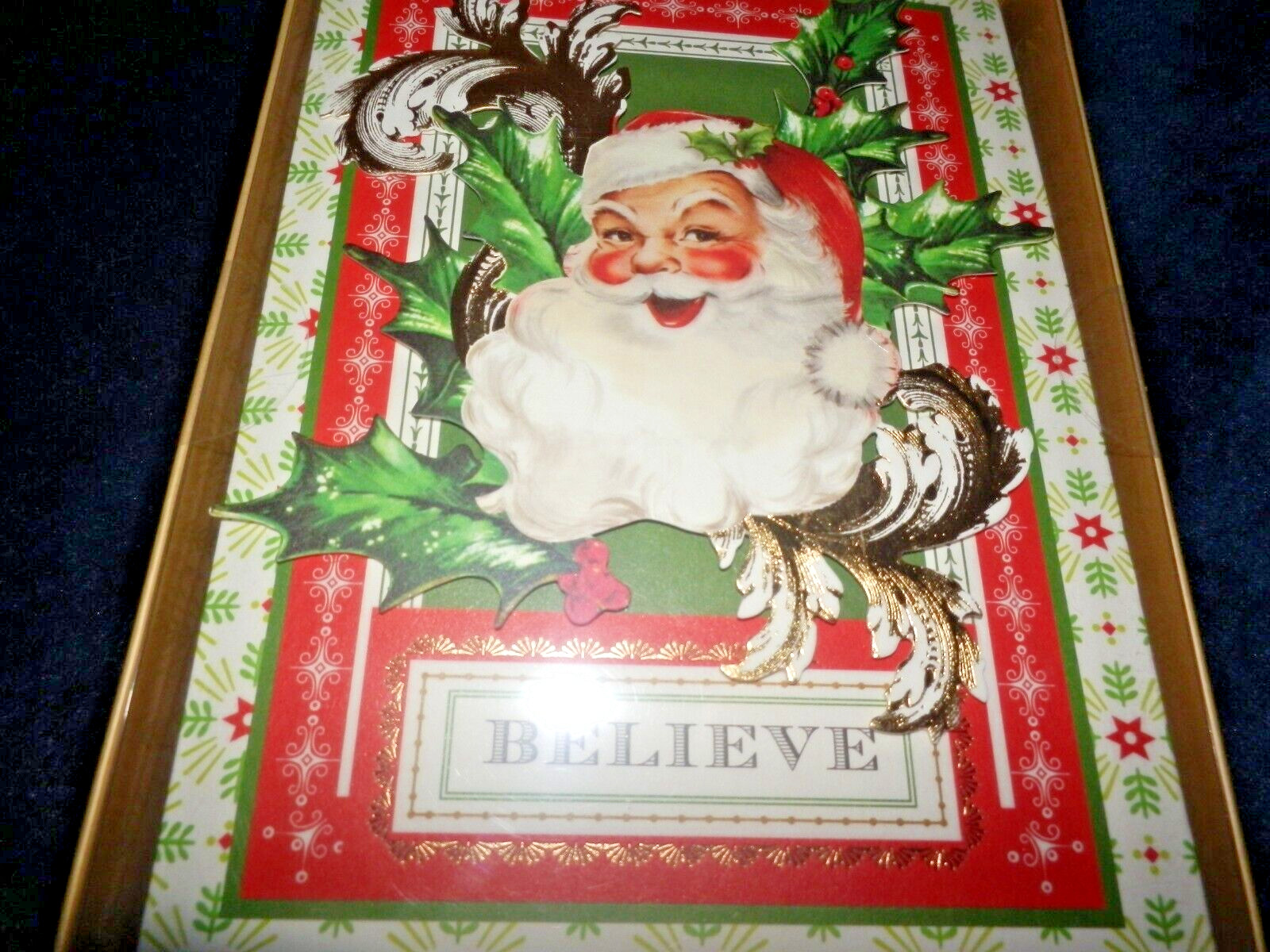 NEW Box 10 Handmade Embellished VINTAGE SANTA CLAUS Christmas Cards Anna Griffin