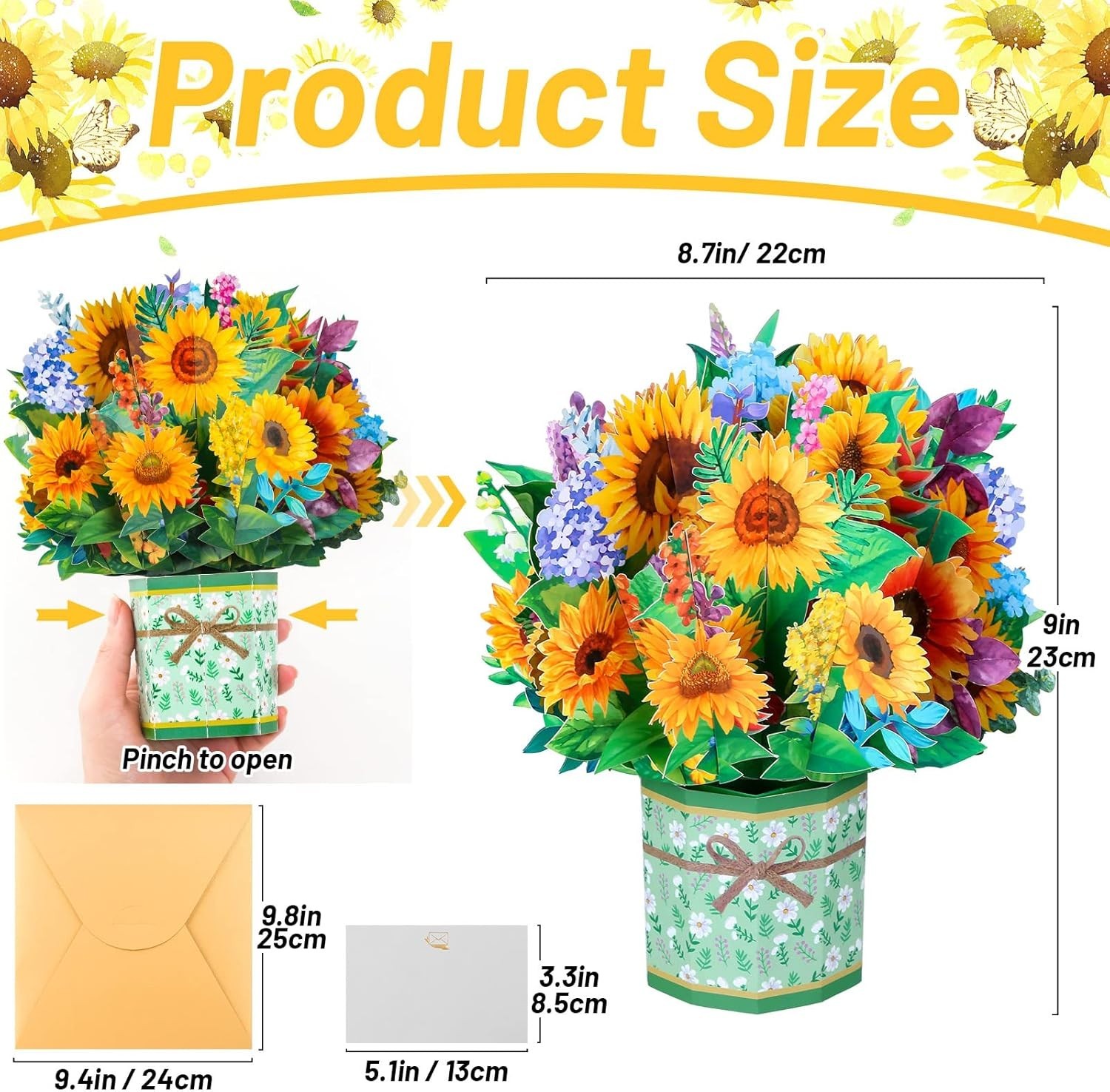 Bright and Cheerful Sunflower Pop-Up Greeting Card – For Mother, Friends & More