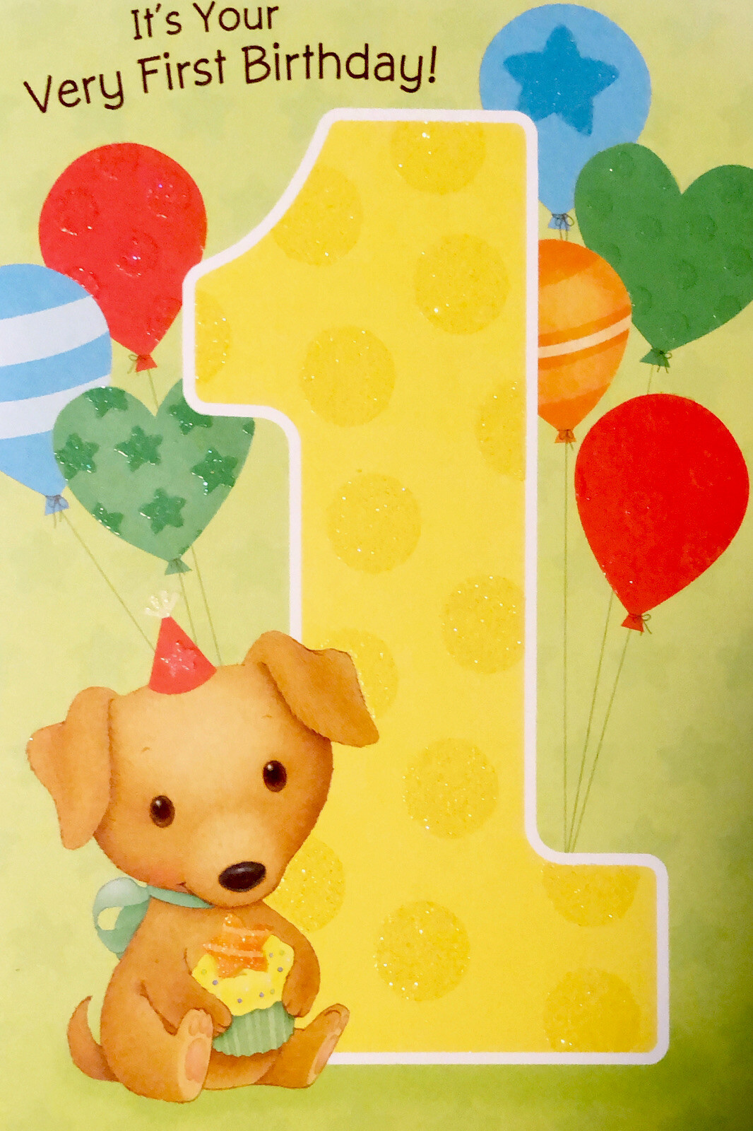 Happy Birthday Very First Birthday 1 Year Old One Hallmark 5”x7” Greeting Card