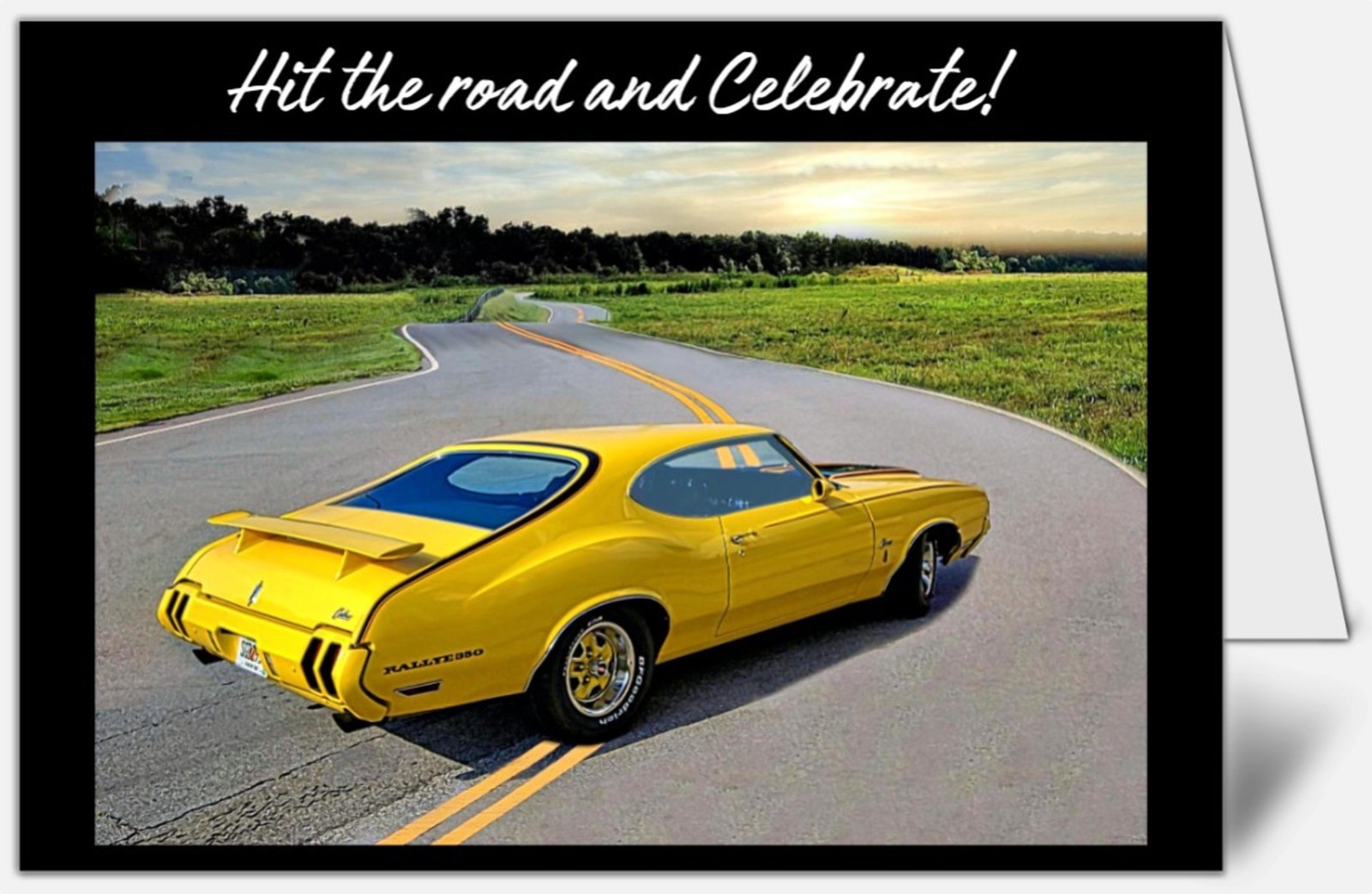 Celebrate Birthday Card: Classic Car Photo – Free Shipping!