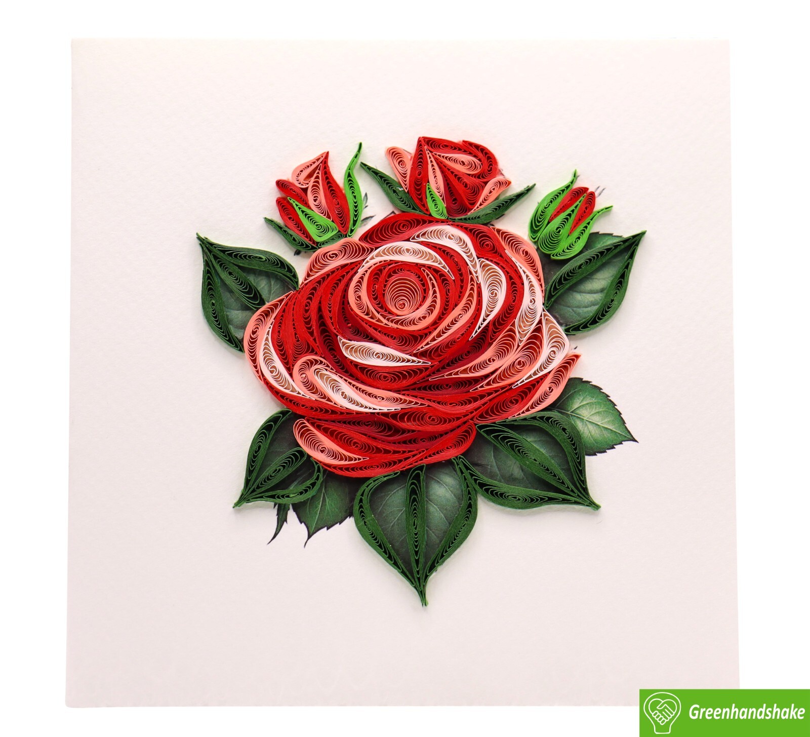 A Symphony of Roses Quilling Greeting Card – Unique Handmade Art.