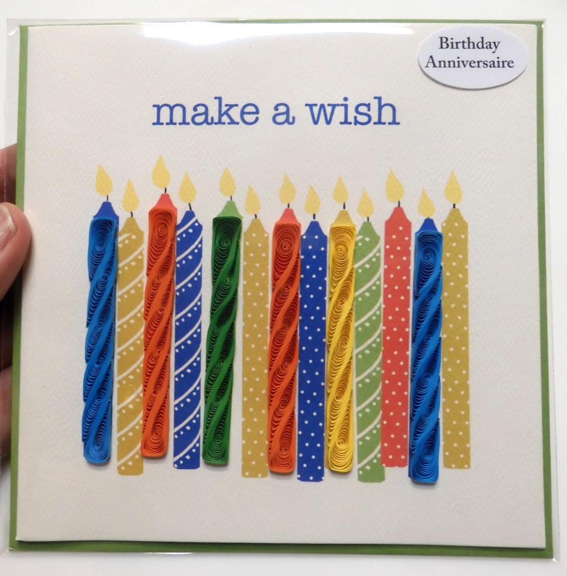 1 Punch Studio Card Quilled Happy Birthday Candles Colorful Blank Inside