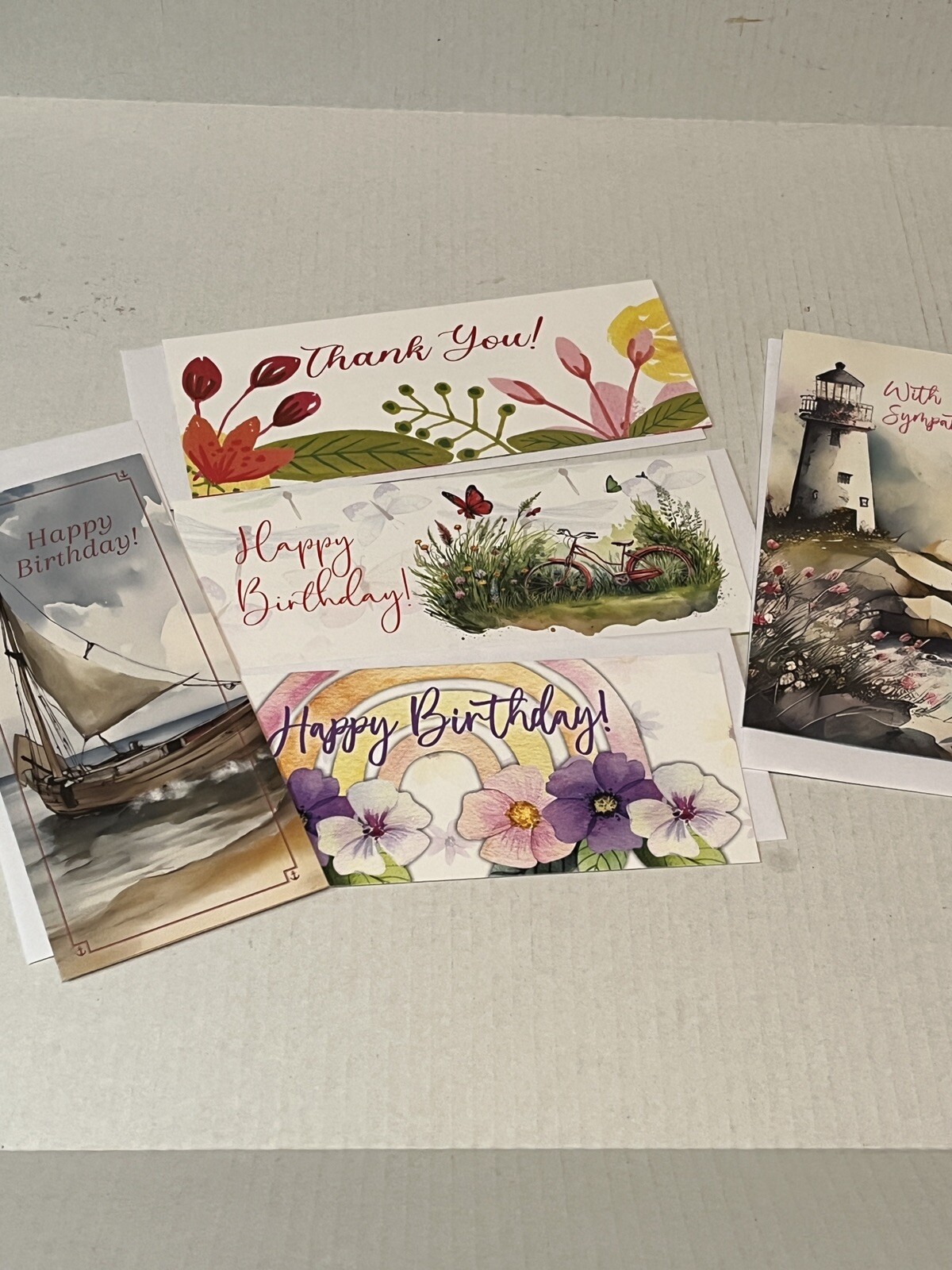 5 All Occasion Get Well Birthday Sympathy Card With Envelope
