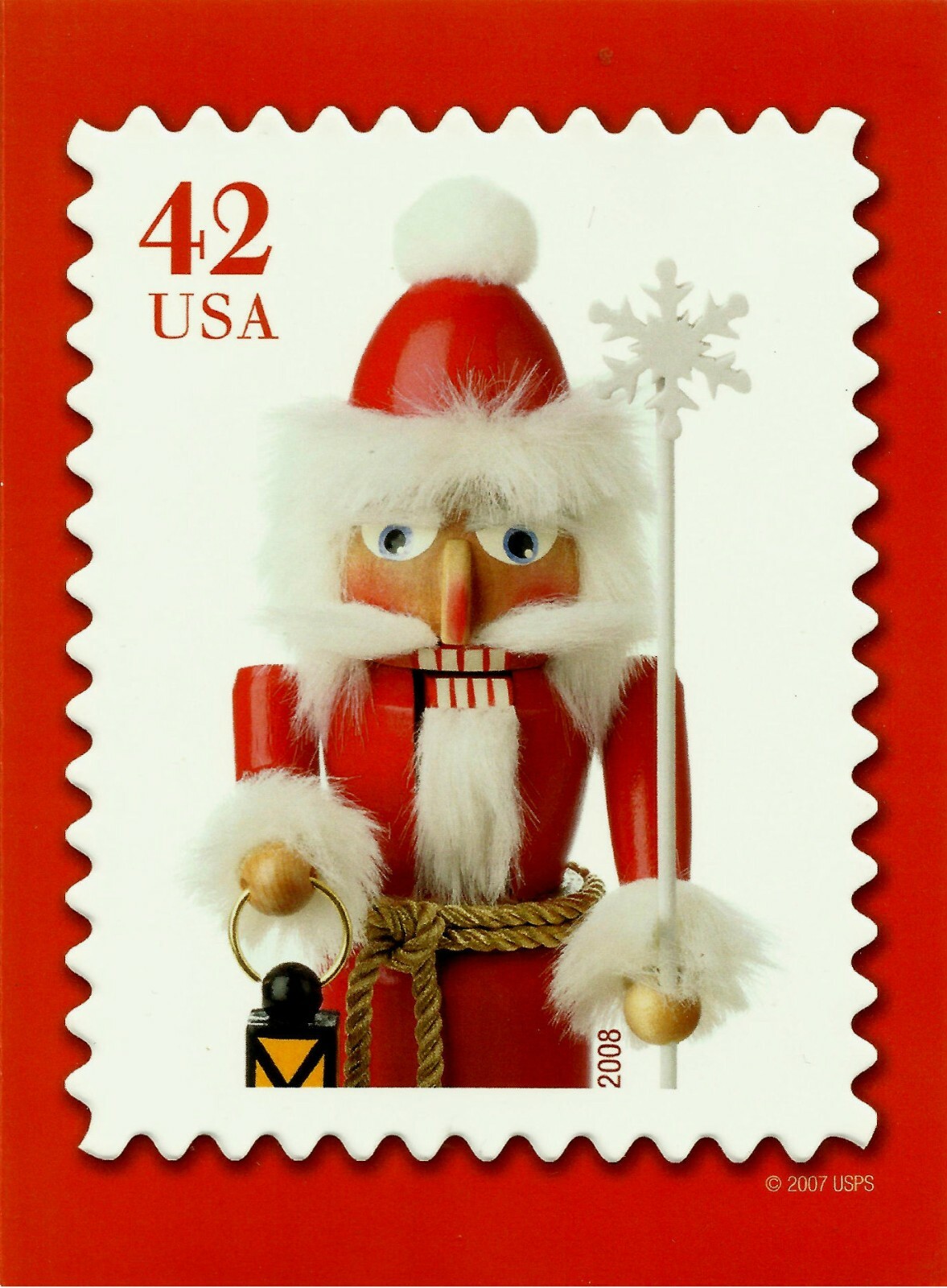 NUTCRACKER 42 CENTS EMBOSSED CHRISTMAS USPS OFFICIAL CARD # 3