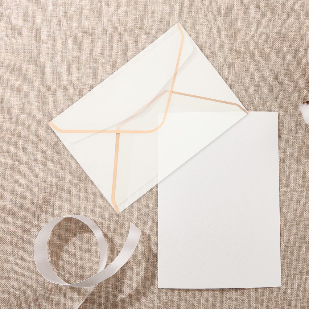 10Pcs Rose Gold Wedding Invitation Envelopes Reusable Storage Sulfur Paper