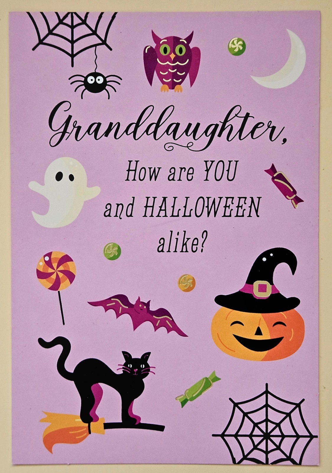 Happy Halloween Granddaughter /Greeting Card Large Format (+Envelope 8×5,5″)