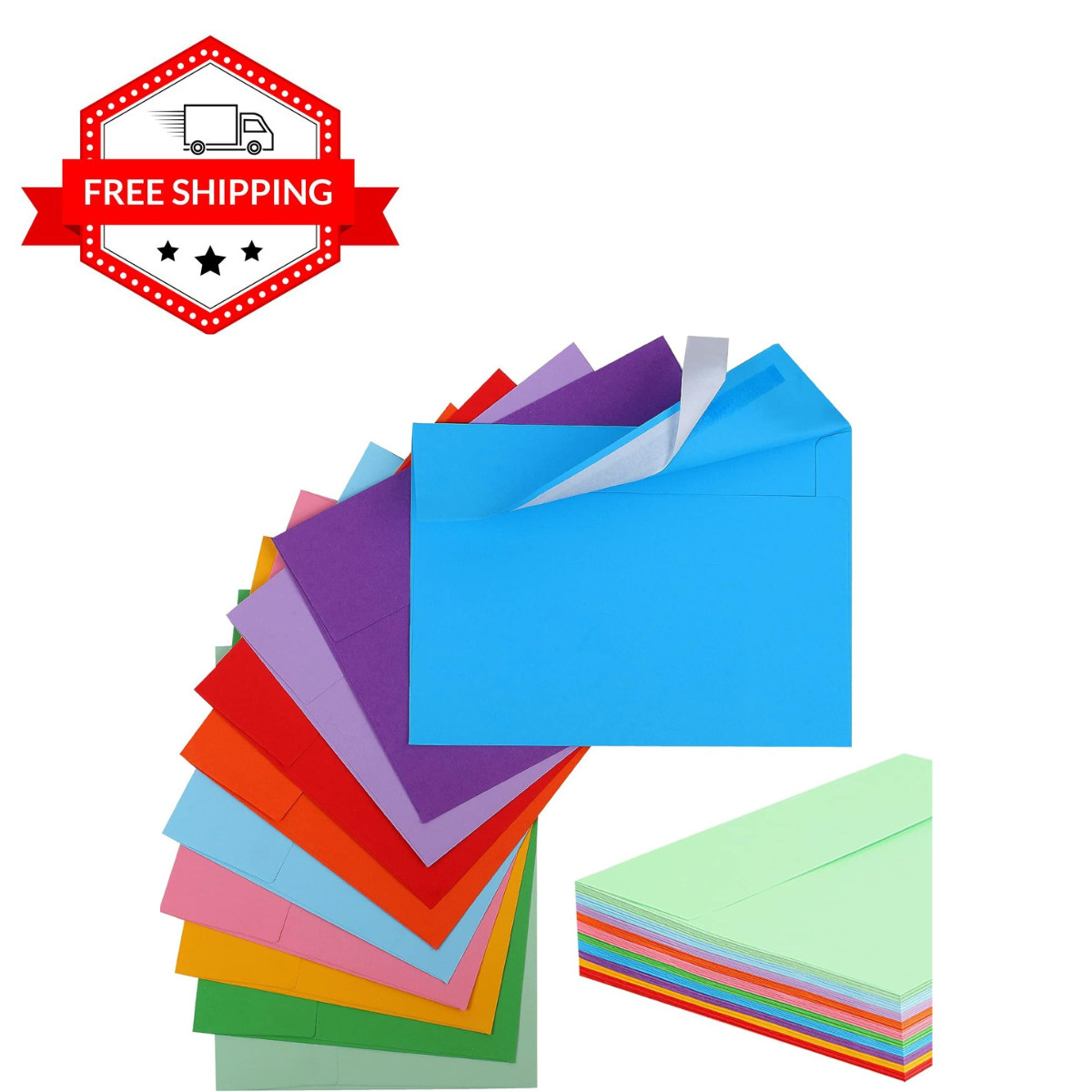 50 Pack Colored Envelopes, 5X7 Card Envelopes Self-Seal A7 Envelopes for Invitat