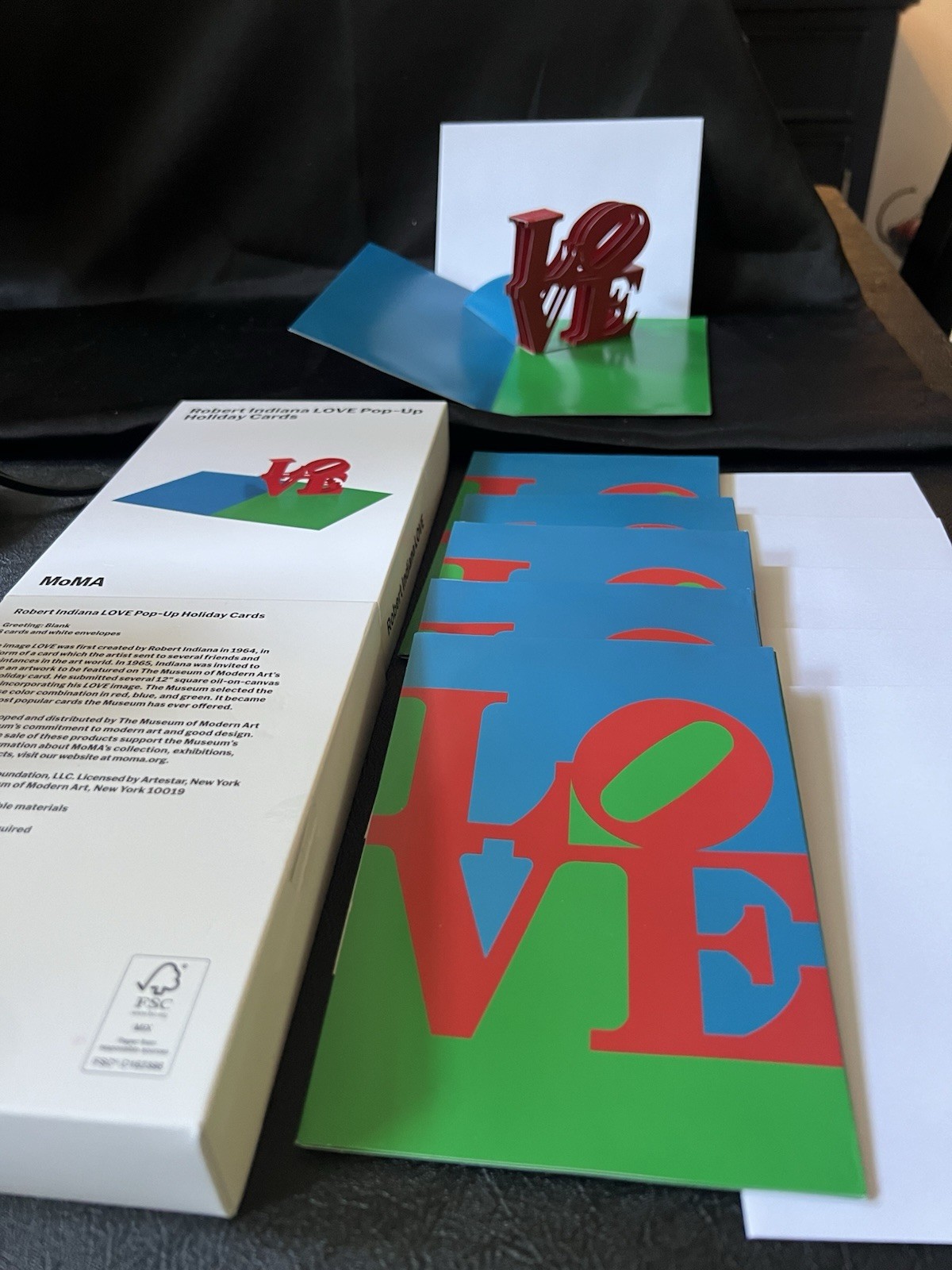 Museum of Modern Art Robert Indiana “LOVE” GREETING POP UP cards Set Of 6