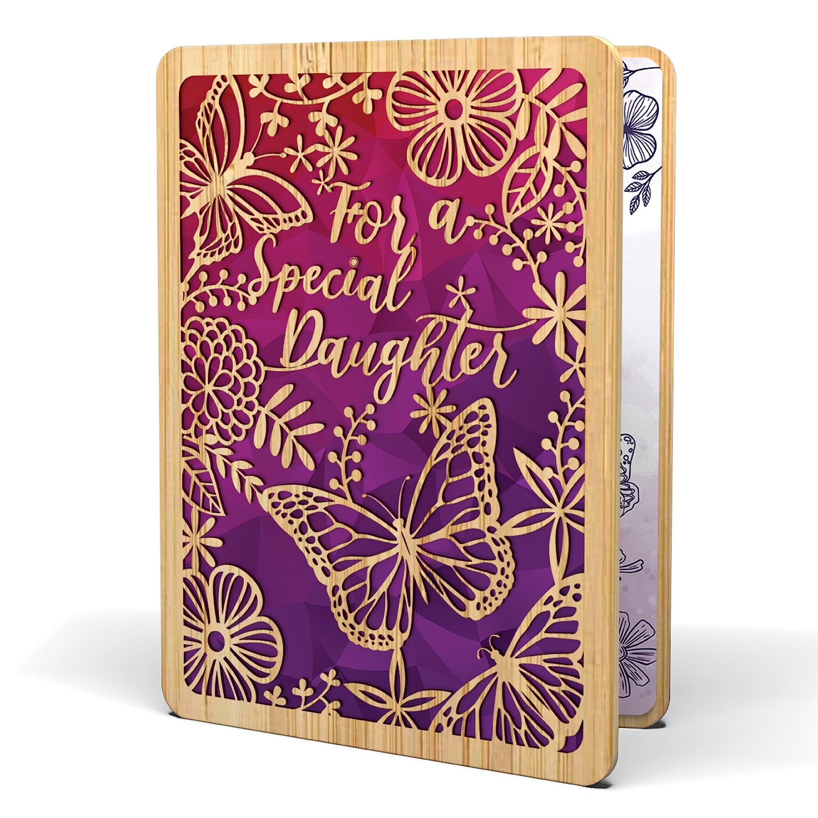Daughter Birthday Card – | Made From Real Bamboo | 5″ X 7″ – 1 Pack (With Env…