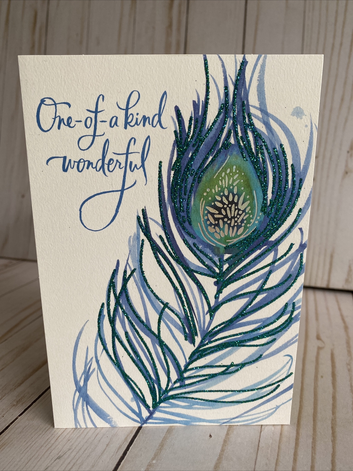 One Of A Kind Wonderful Peacock Feather Birthday Card Unique Amazing You Unicef