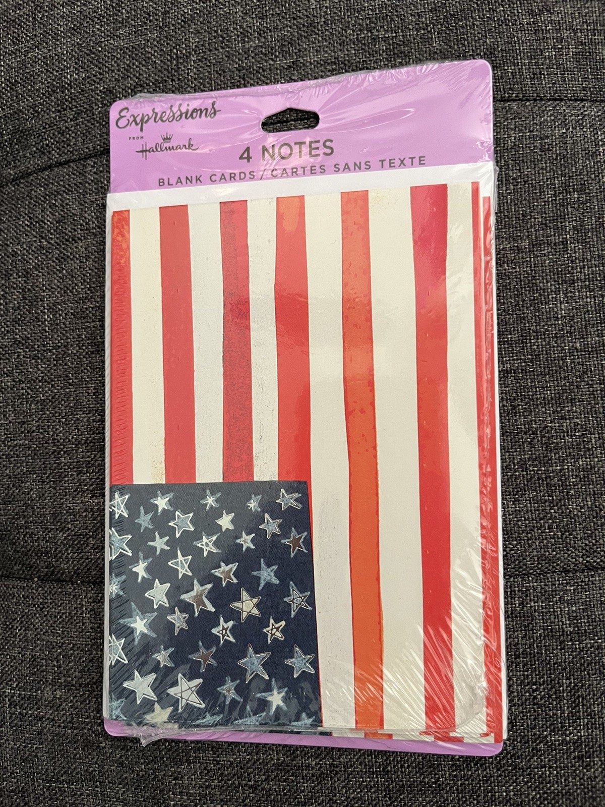 Hallmark American Flag Cards Blank Note Stationary Cards Patriotic USA 4 Pack